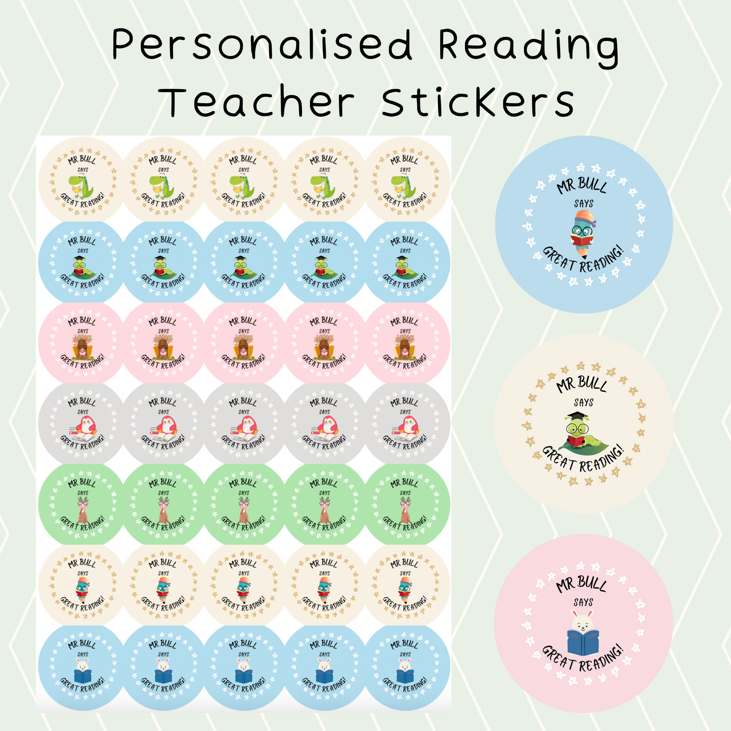 Personalised Reading Stickers