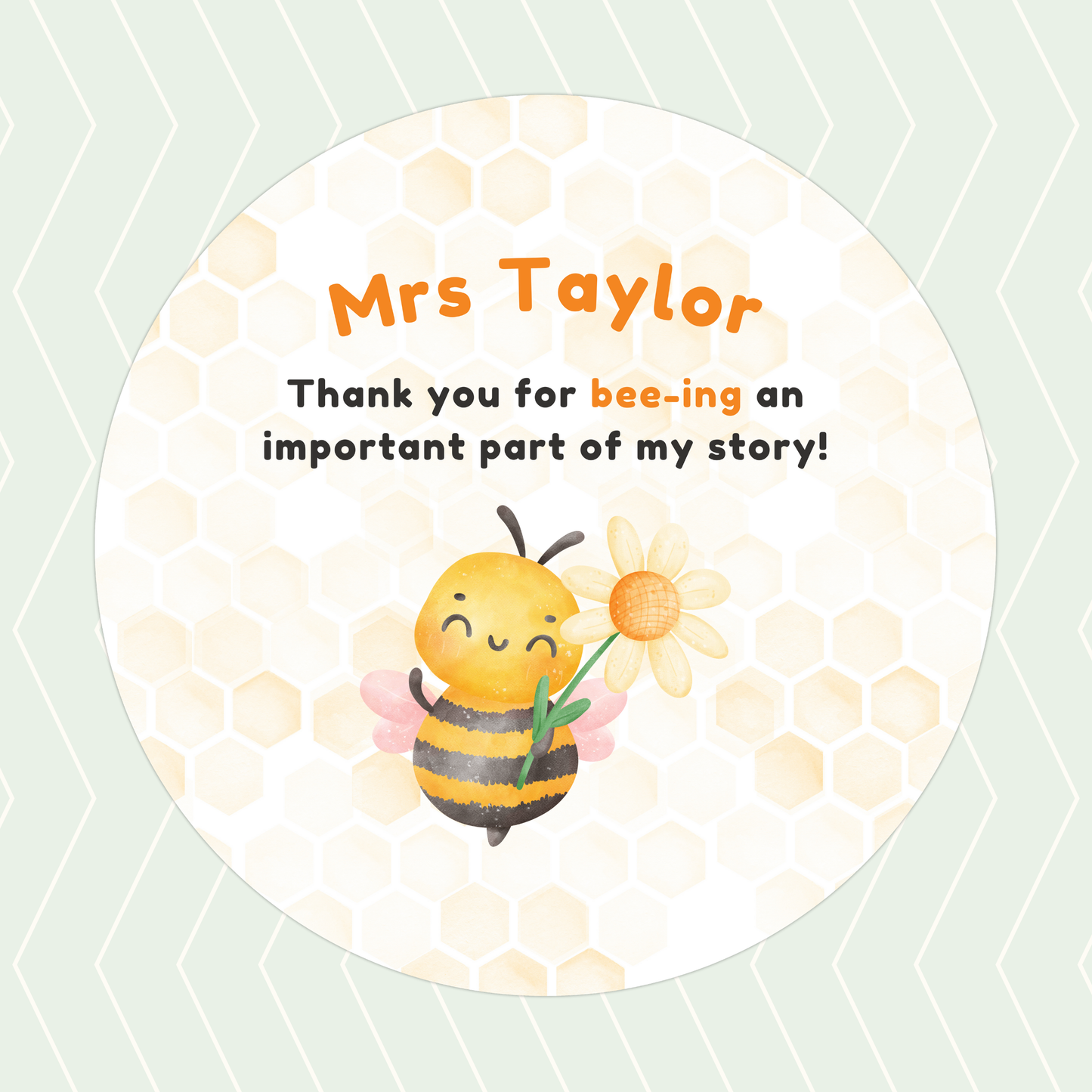 Personalised Thank you For Bee-ing Part of My Story Mousepad
