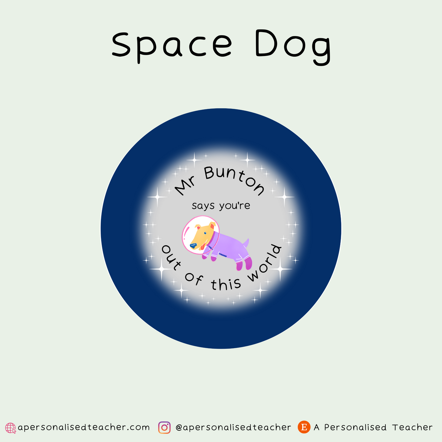 Personalised Out of this World Space Themed Teacher Stickers