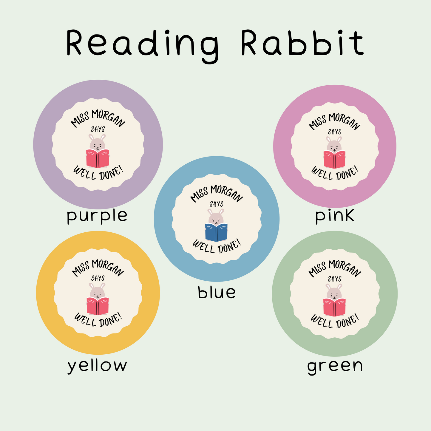 Personalised Reading Teacher Stickers