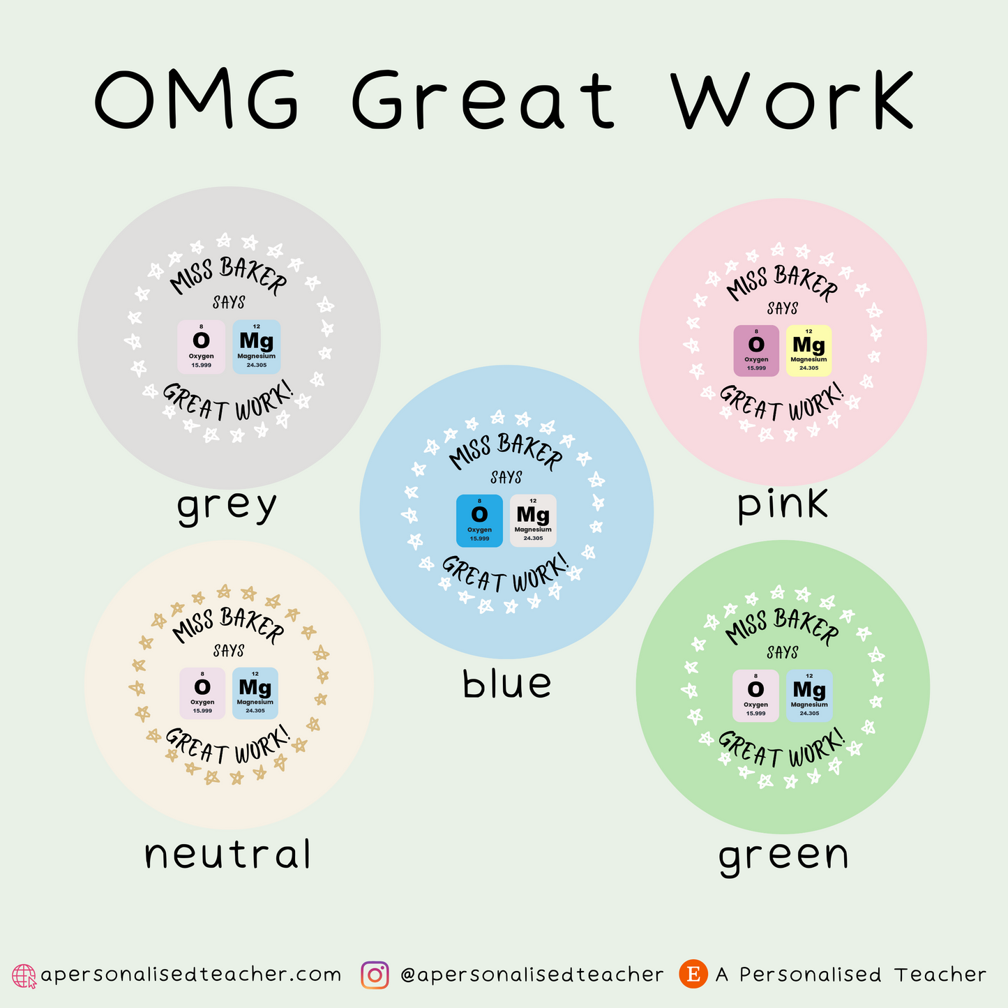Personalised Chemistry Teacher Stickers