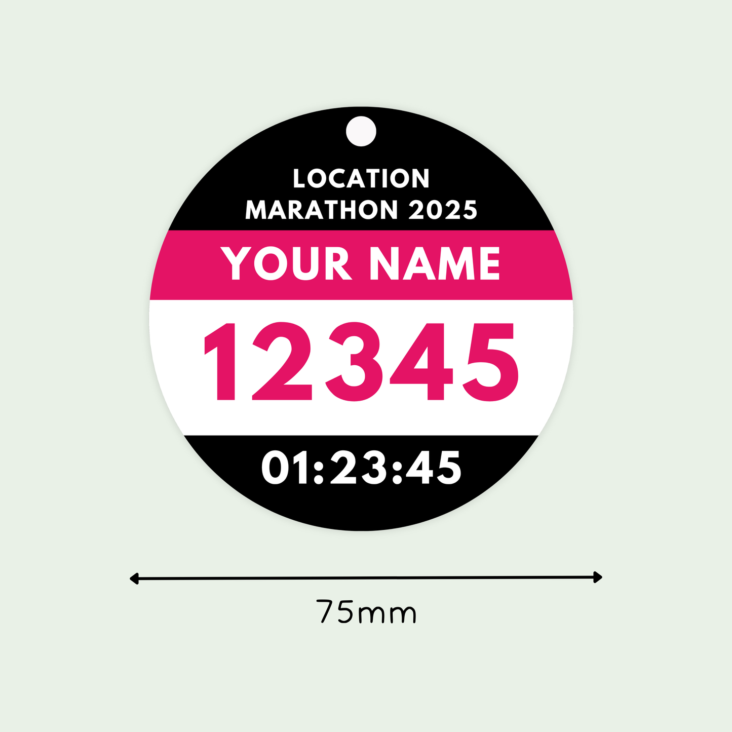 Personalised Marathon Hanging Decoration