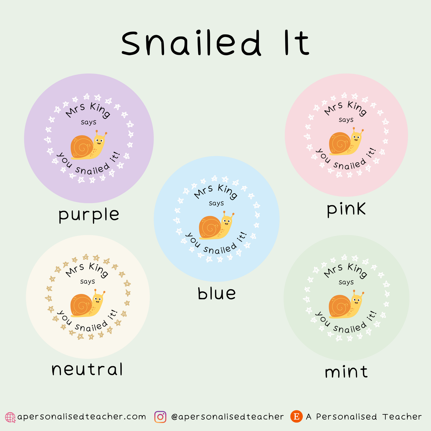 Personalised Punny Teacher Stickers