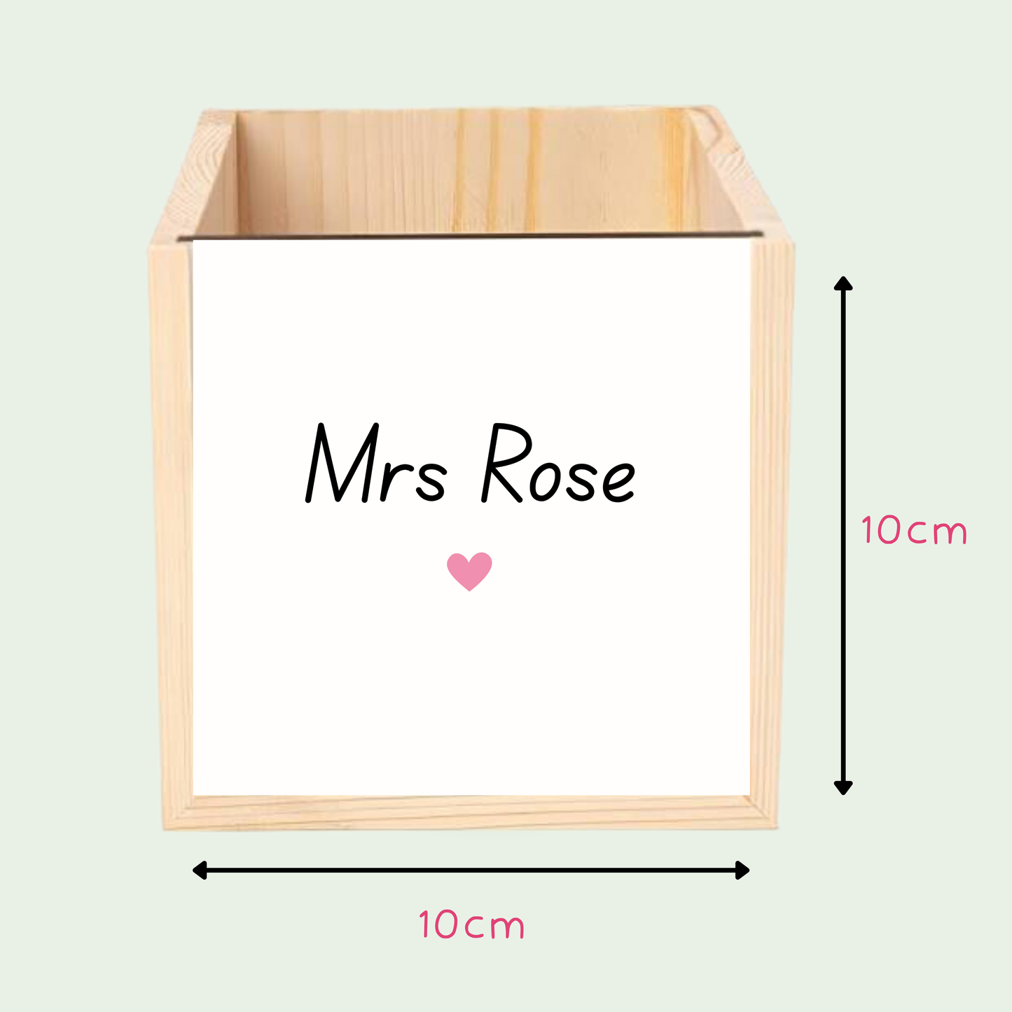 Personalised Teacher Pencil Pot - Pink Heart