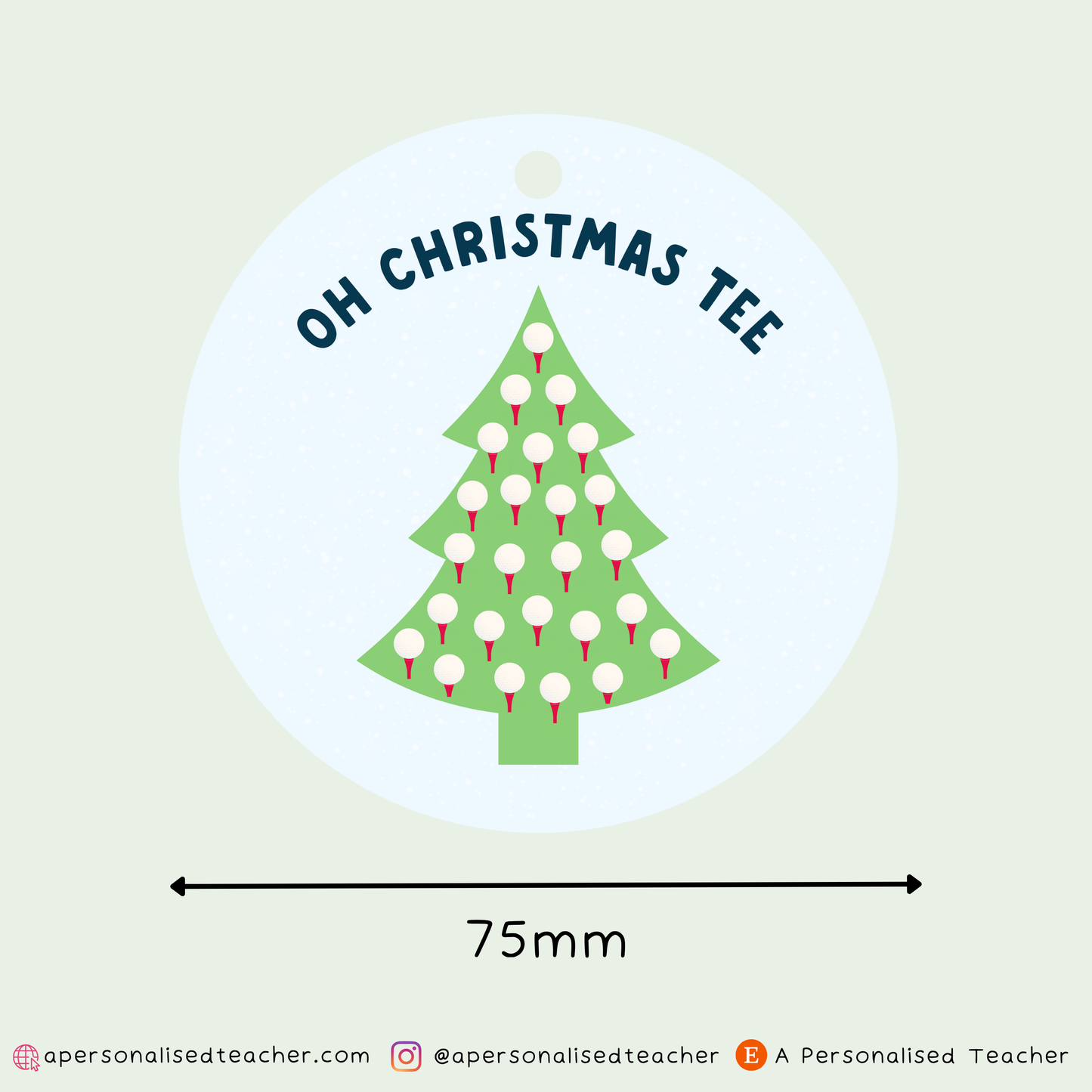 Oh Christmas Tee Golf Christmas Decoration