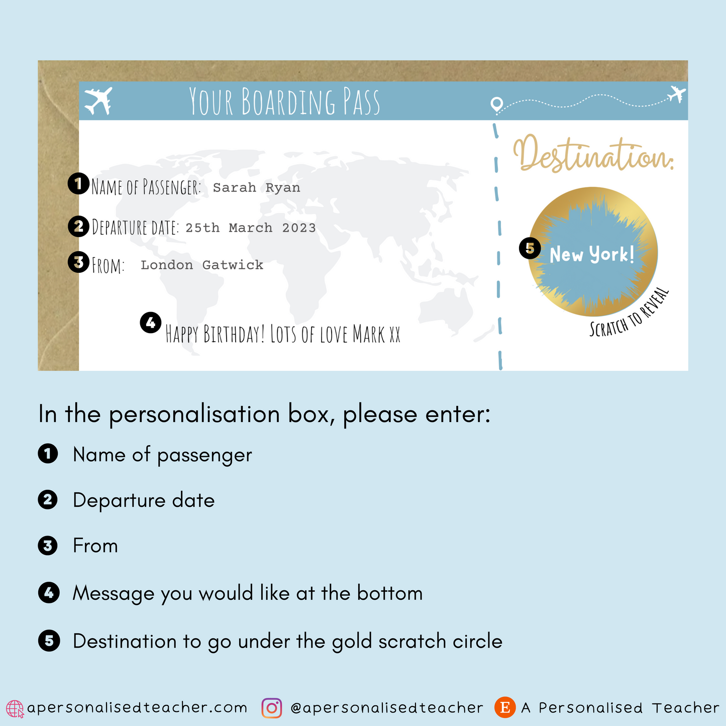 Scratch To Reveal Boarding Pass Holiday Voucher