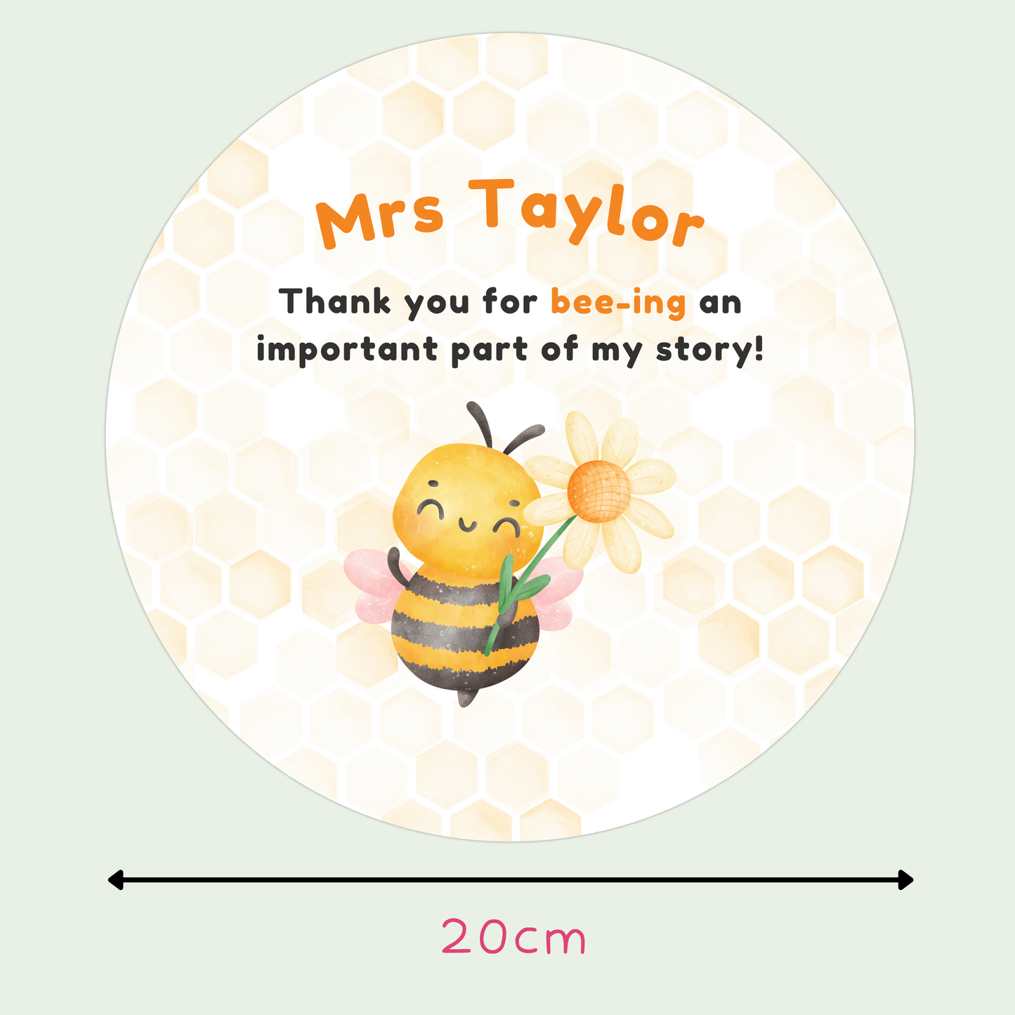 Personalised Thank you For Bee-ing Part of My Story Mousepad