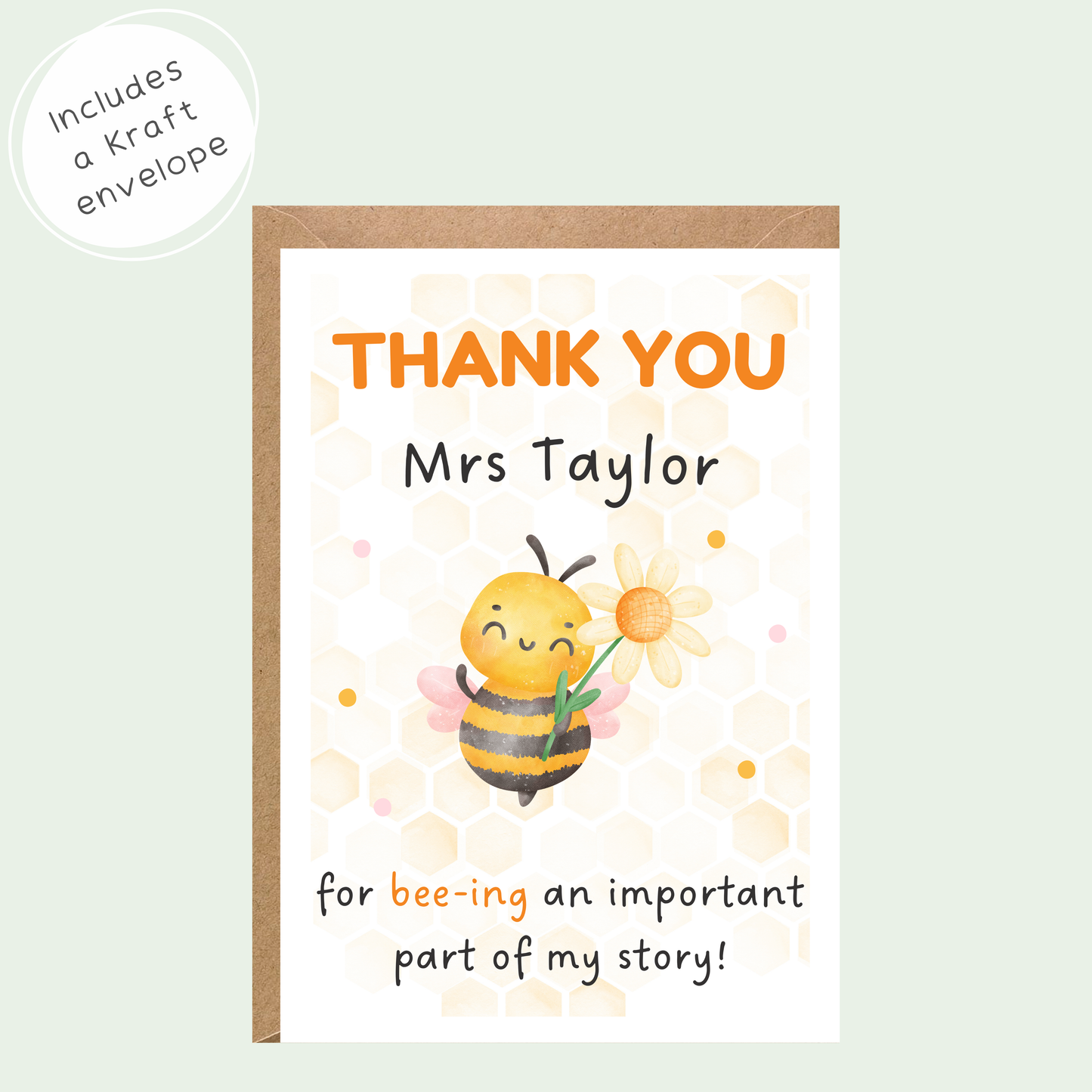 Personalised Thank You for Bee-ing Important Card