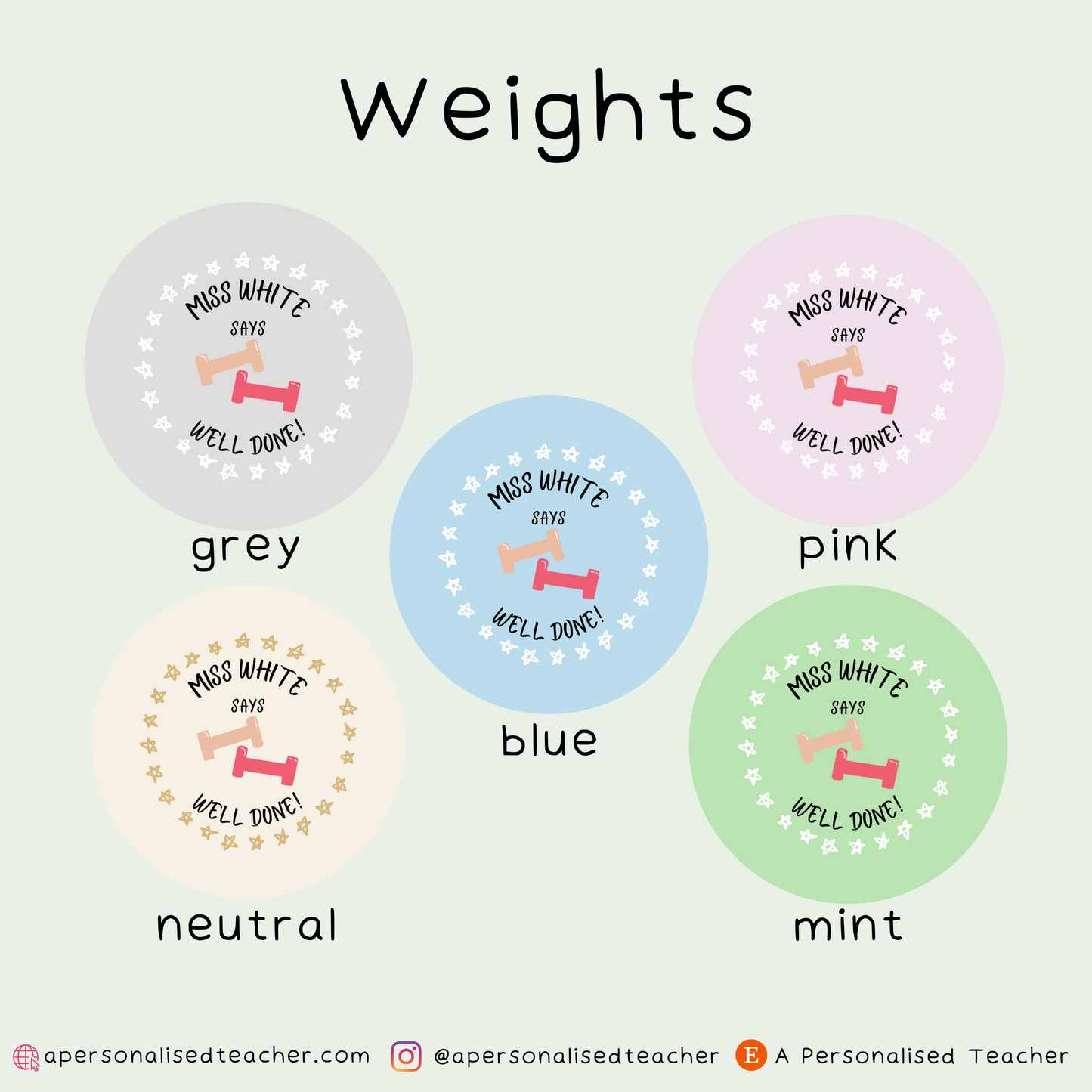 Personalised PE Teacher Stickers