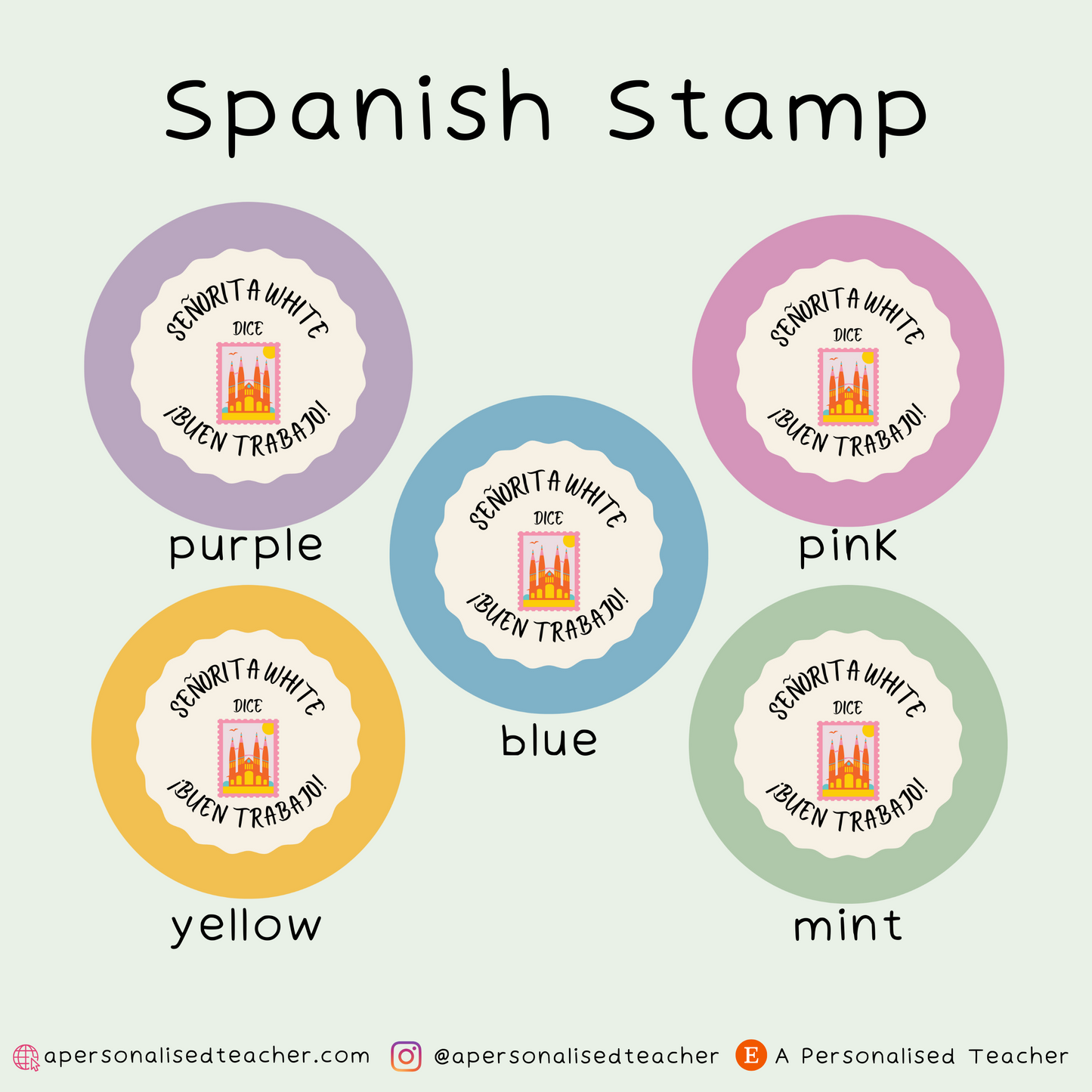 Personalised Spanish Teacher Stickers