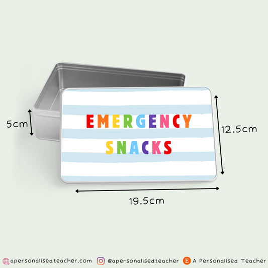Personalised Emergency Snack Tin – Custom Snack Storage Box