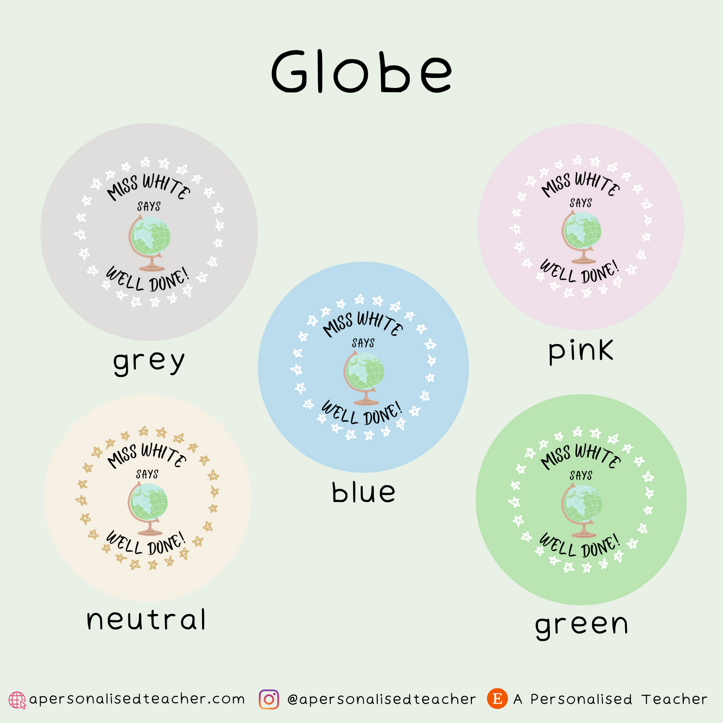 Personalised Geography Teacher Stickers