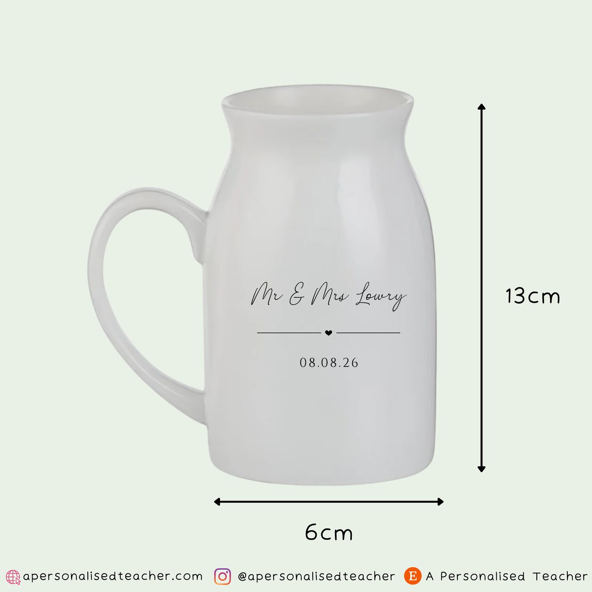 Personalised Mr & Mrs Wedding Vase with Date