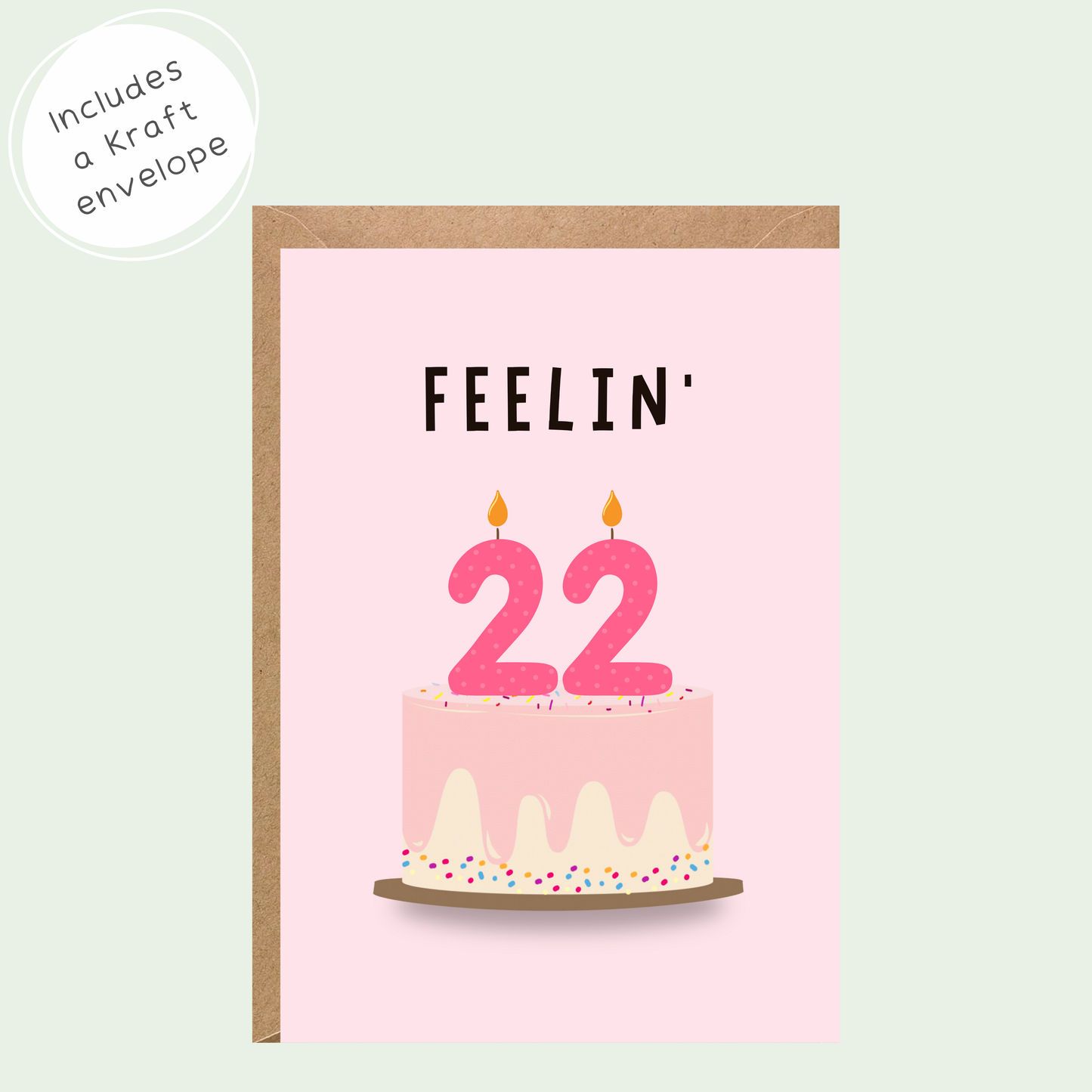 Feelin' 22 Taylor Swift Inspired Birthday Card