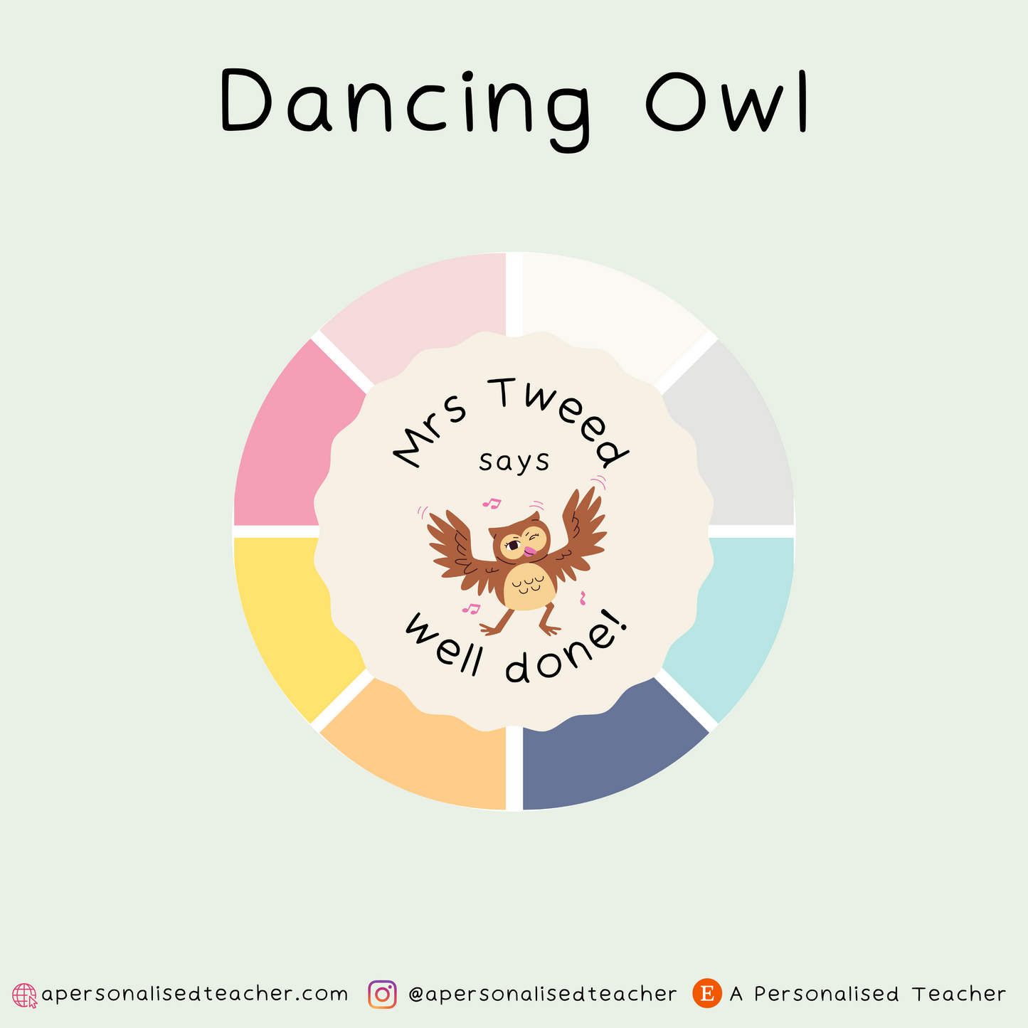 Personalised Dancing Animal Teacher Stickers