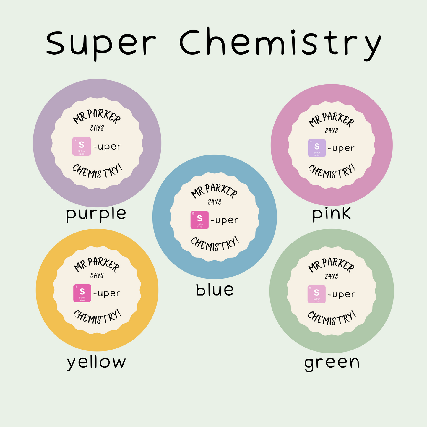 Personalised Chemistry Teacher Stickers