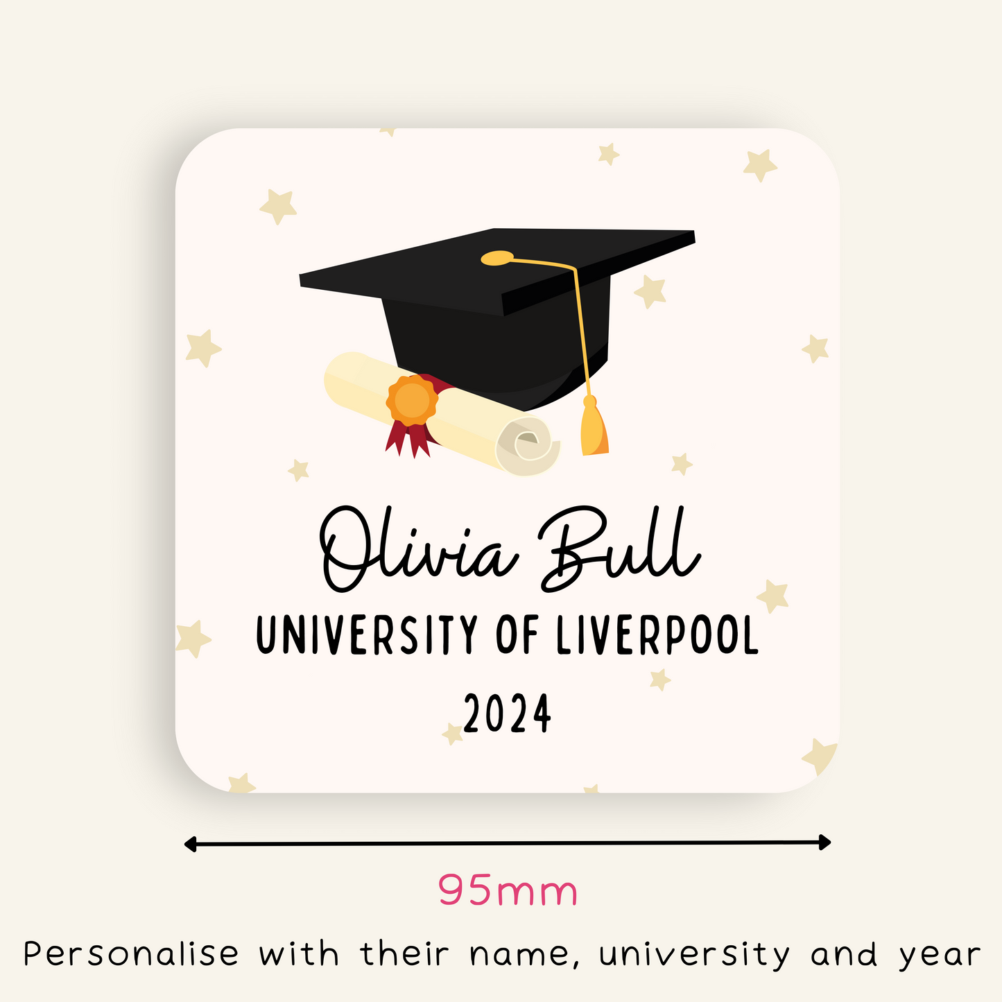 Personalised Graduation Coaster