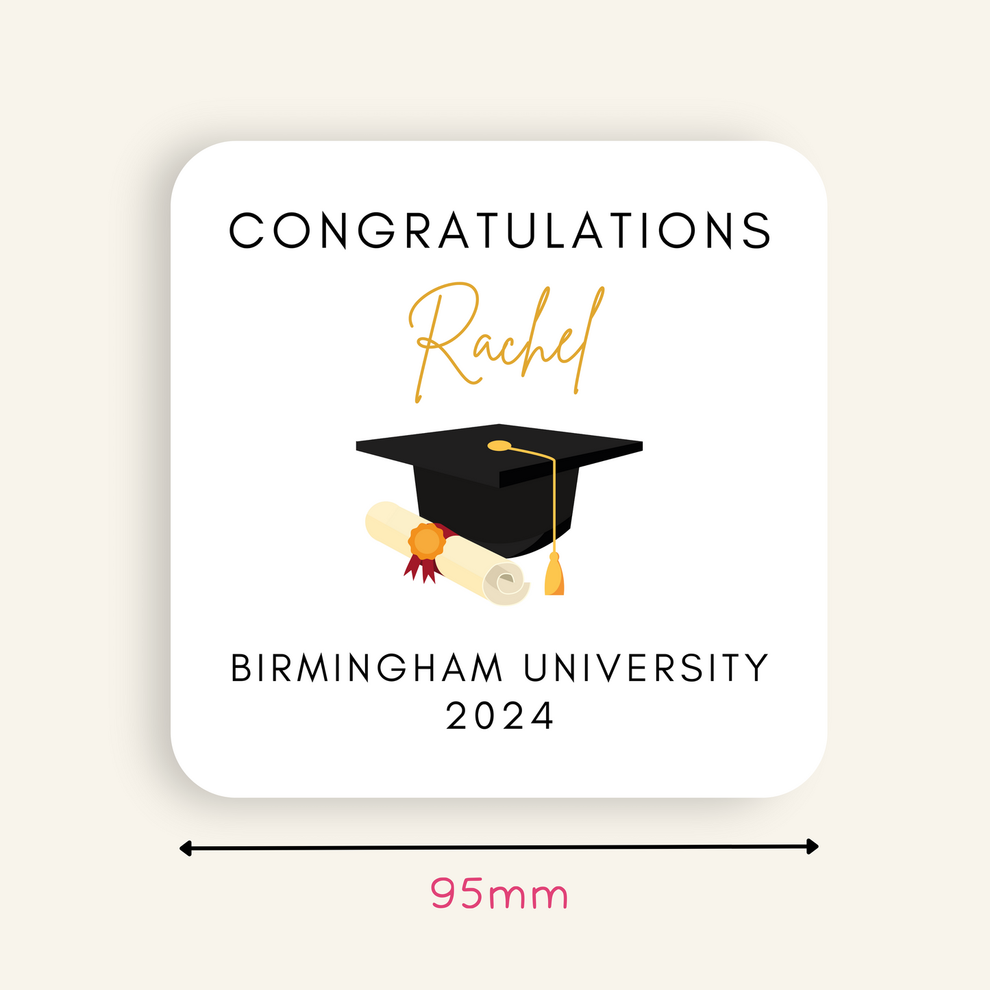 Personalised Graduation Coaster