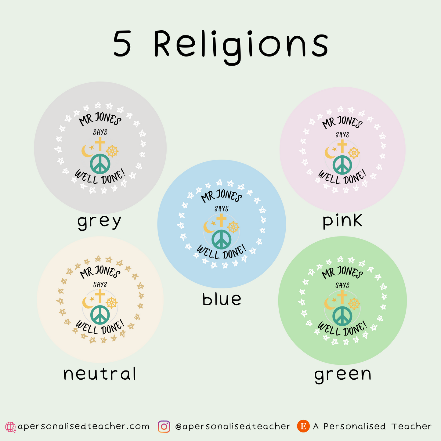 Personalised RE Teacher Stickers