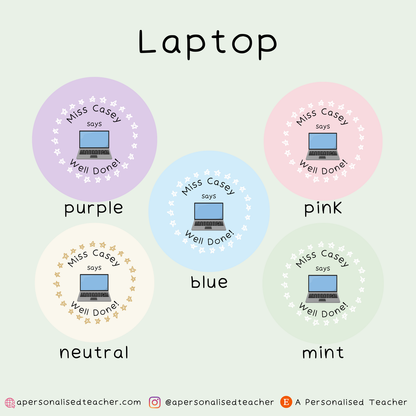 Personalised Computing Teacher Stickers