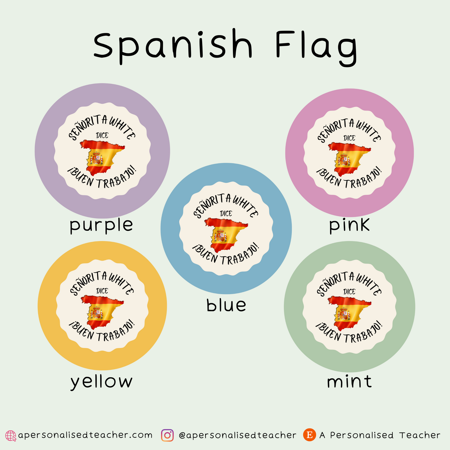 Personalised Spanish Teacher Stickers