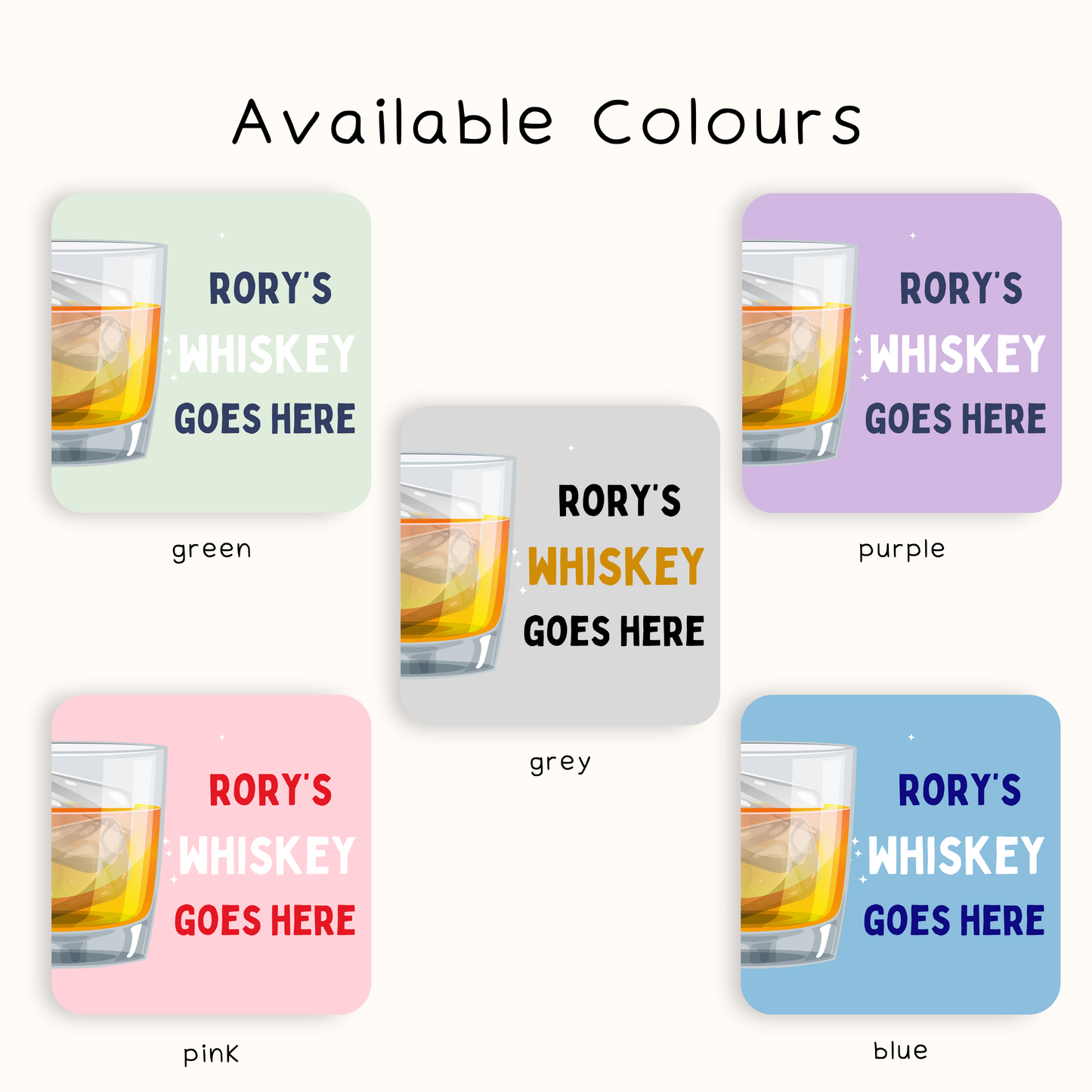 Personalised Whiskey Goes Here Coaster