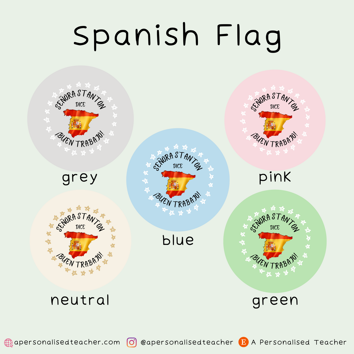 Personalised Spanish Teacher Stickers