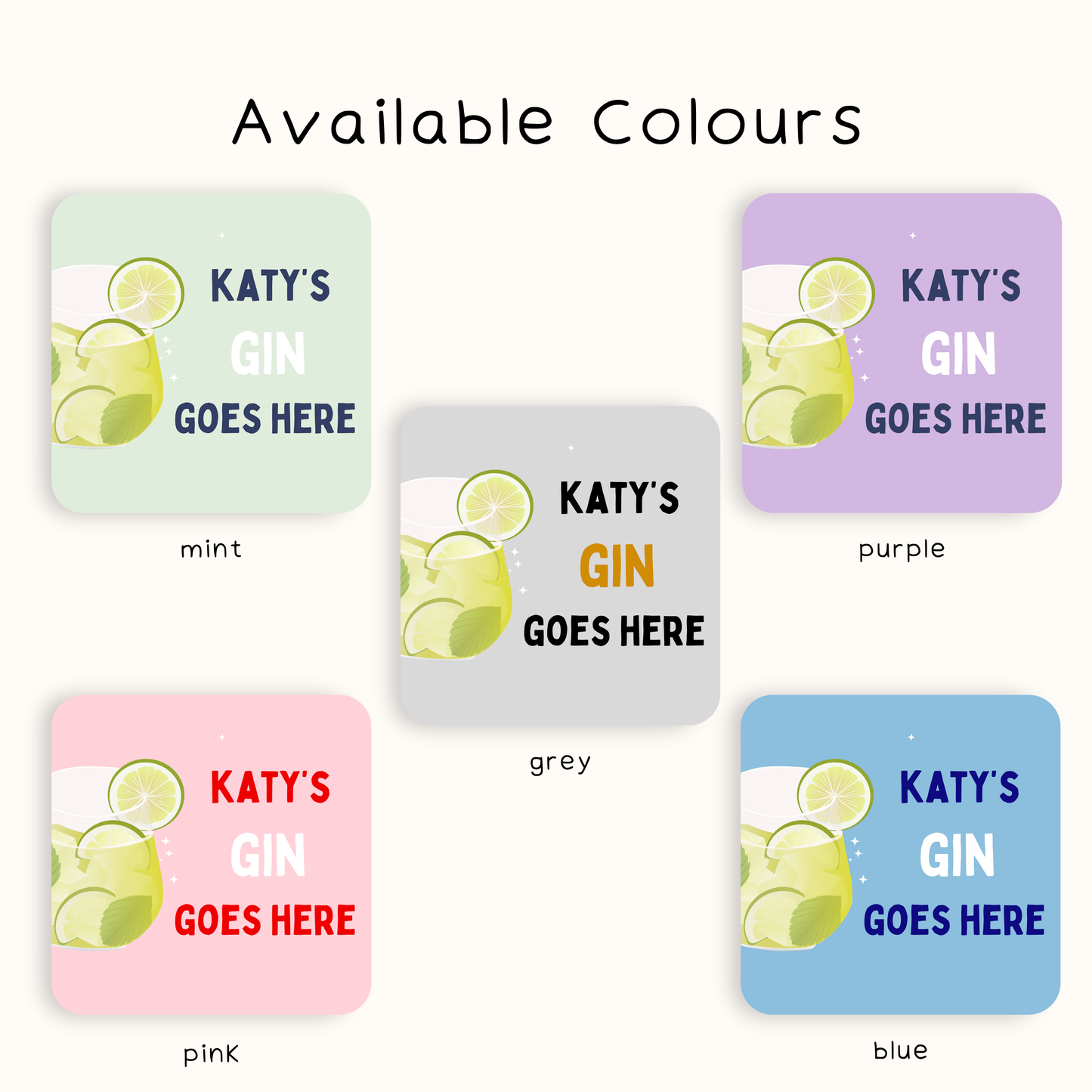 Personalised Gin Goes Here Coaster