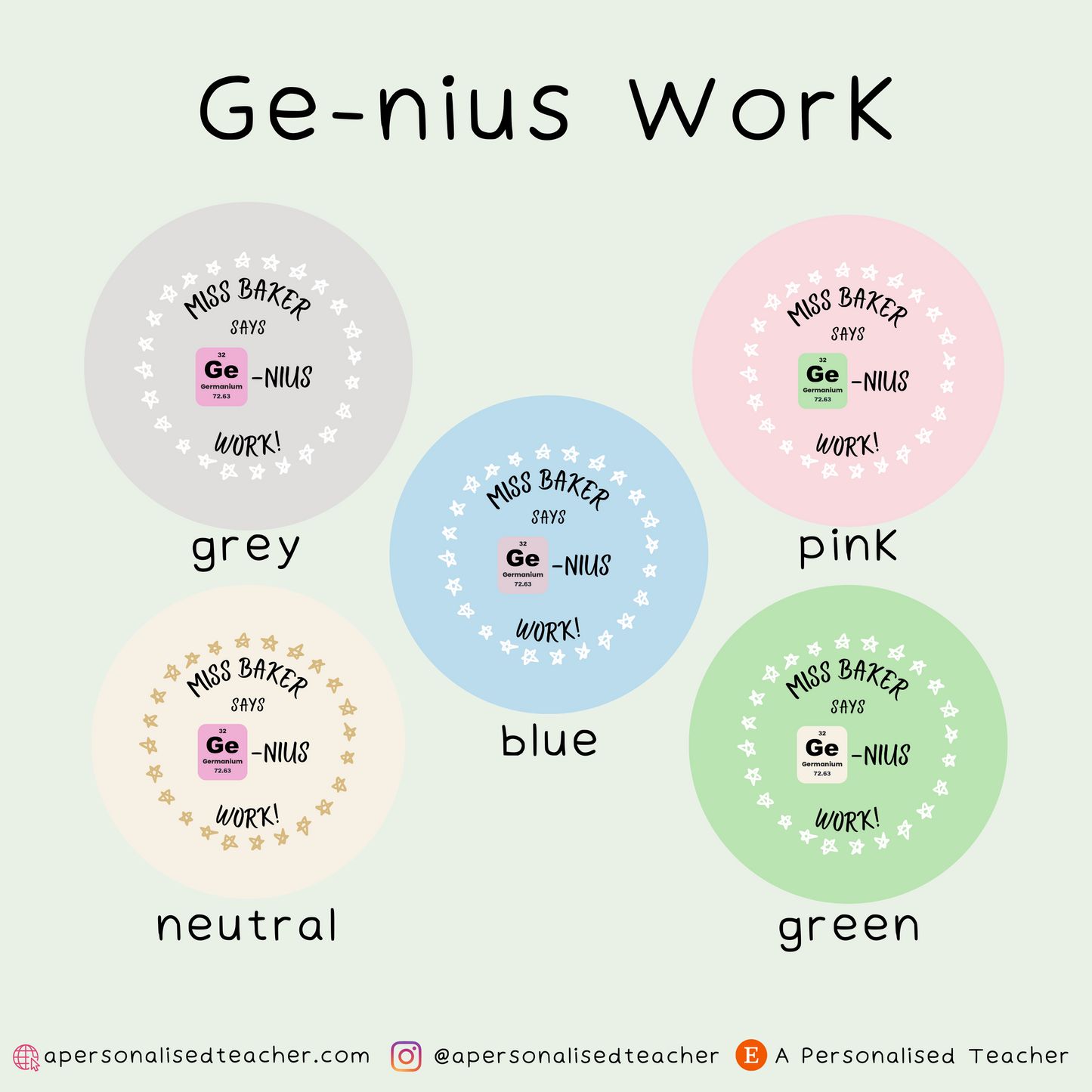Personalised Chemistry Teacher Stickers