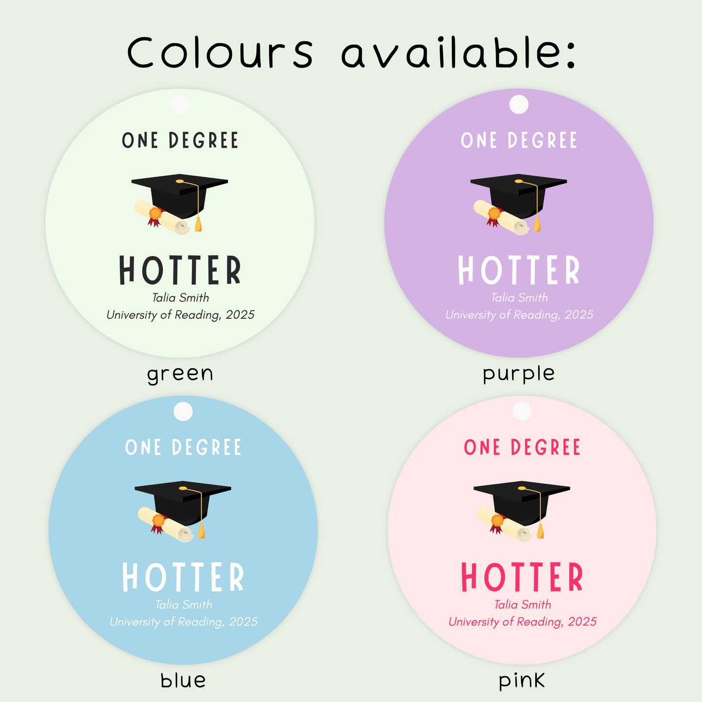 Personalised One Degree Hotter Hanging Decoration