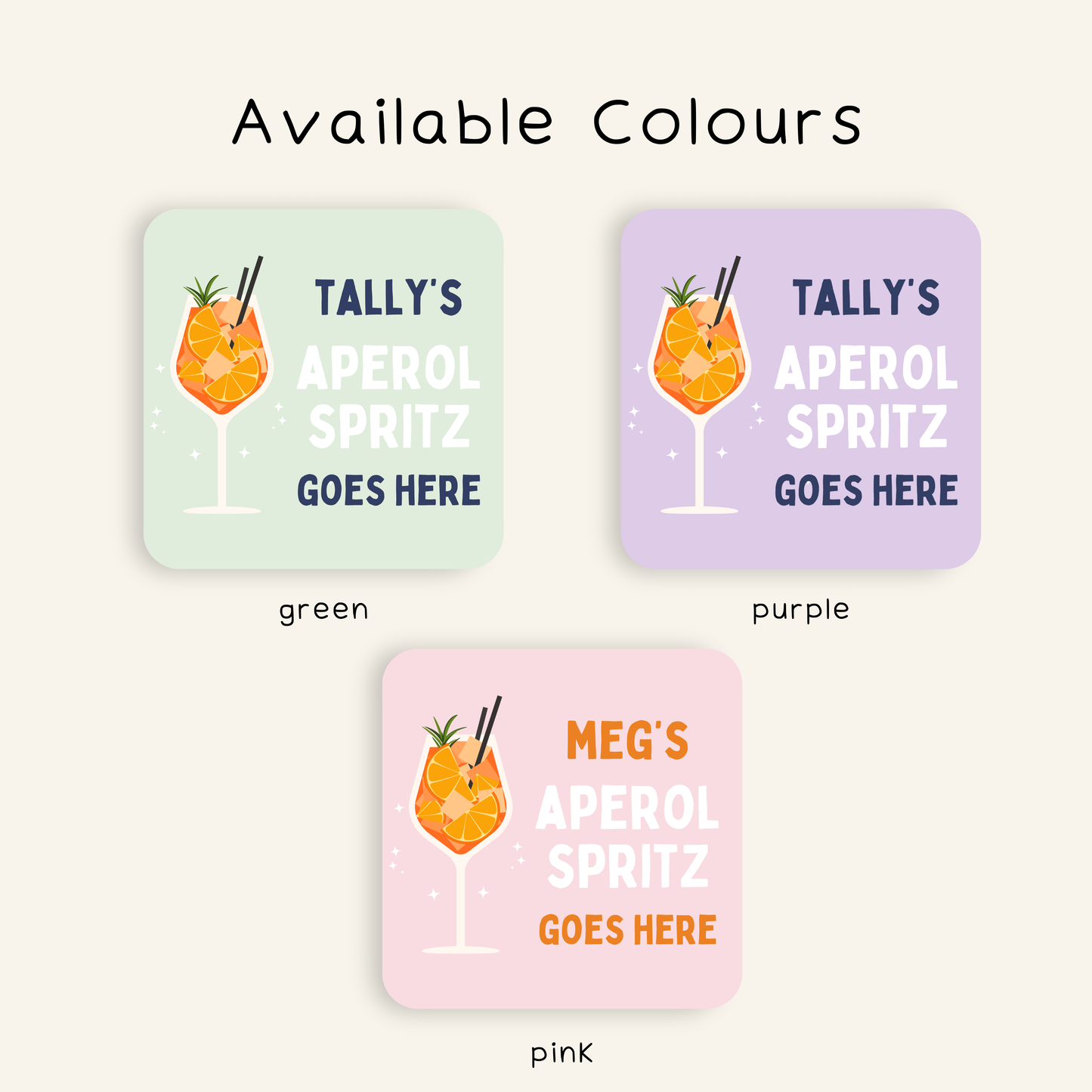 Personalised Aperol Spritz Goes Here Coaster