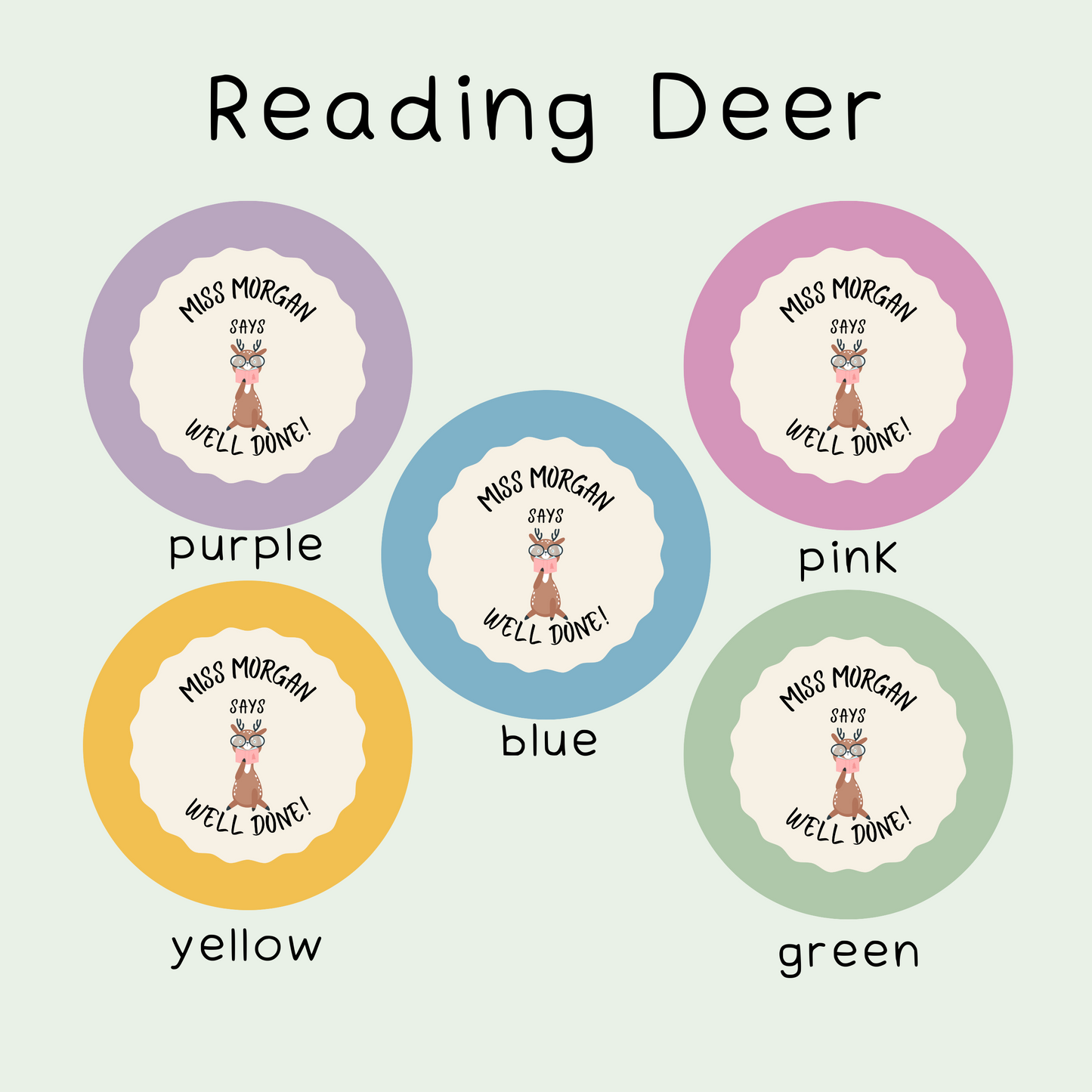 Personalised Reading Teacher Stickers