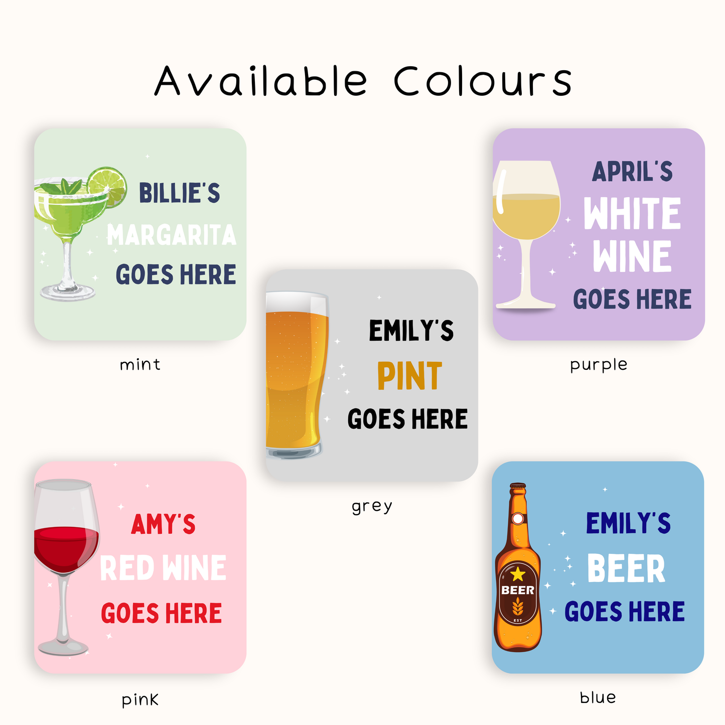 Personalised Drinks Coasters - Bulk Option