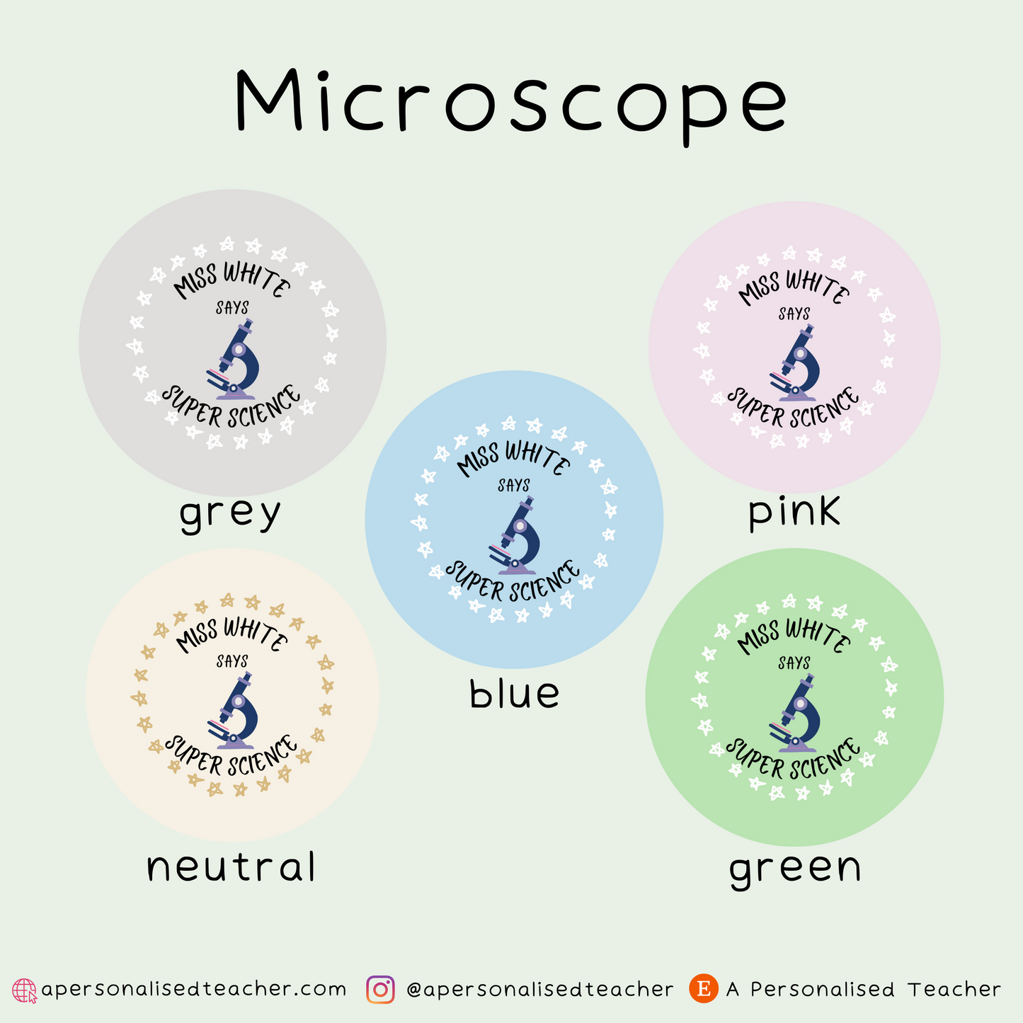 Personalised Biology Teacher Stickers