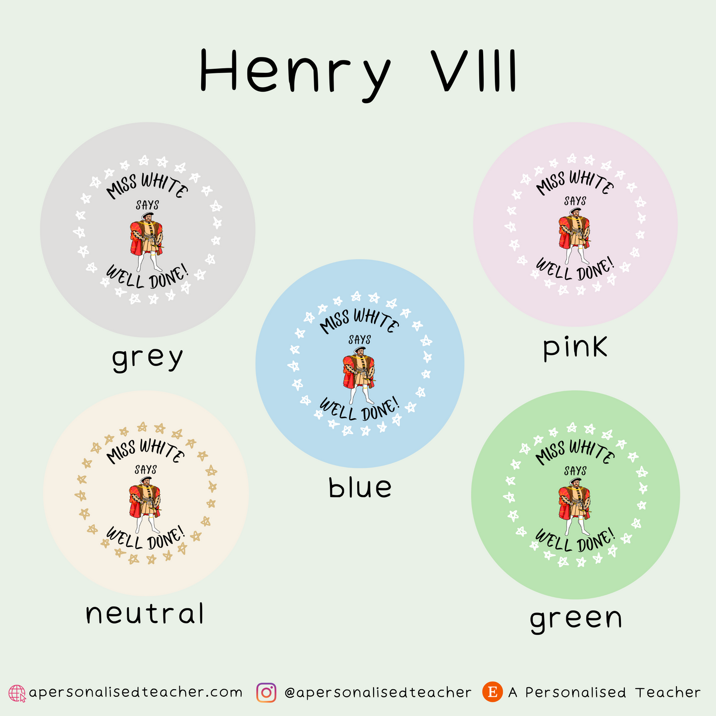 Personalised History Teacher Stickers
