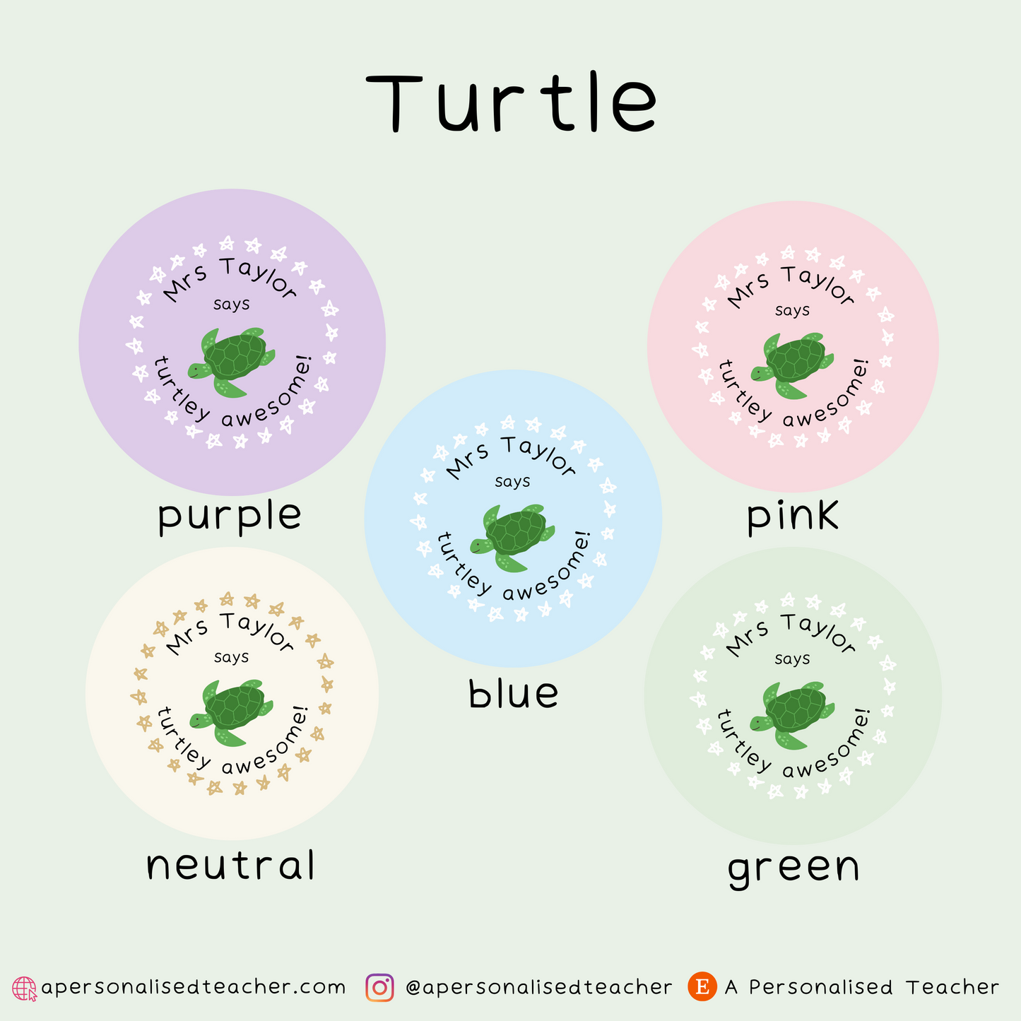 Personalised Animal Pun Teacher Stickers