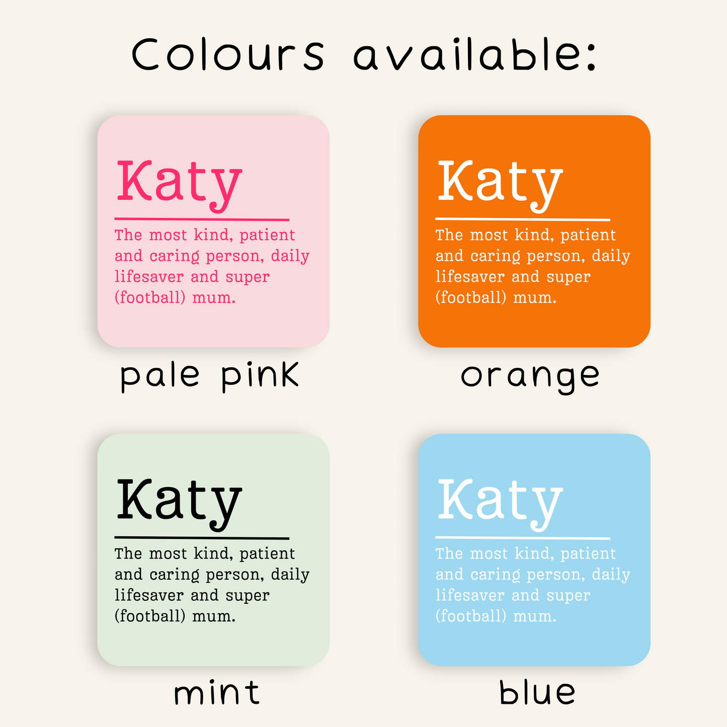 Personalised Name Definition Coaster