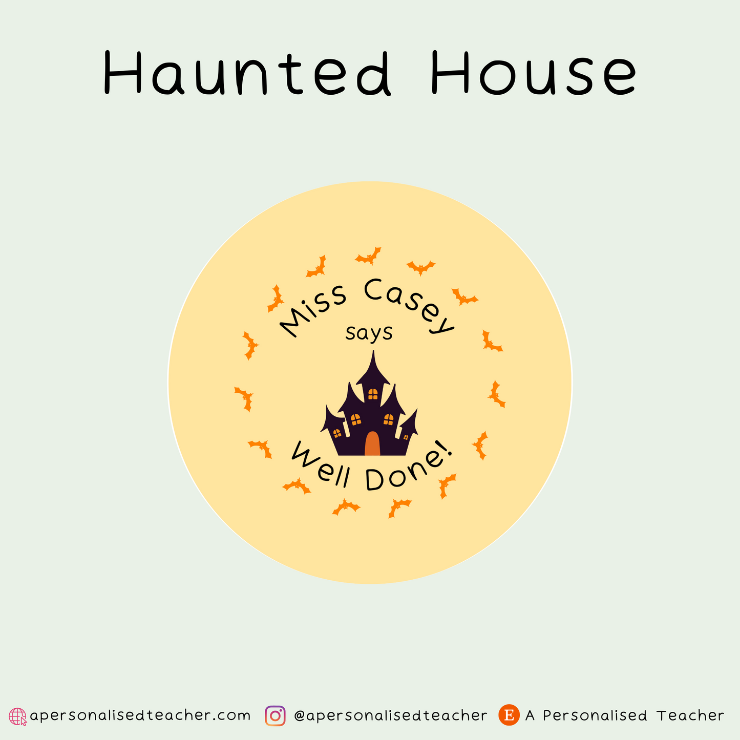 Personalised Halloween Teacher Stickers