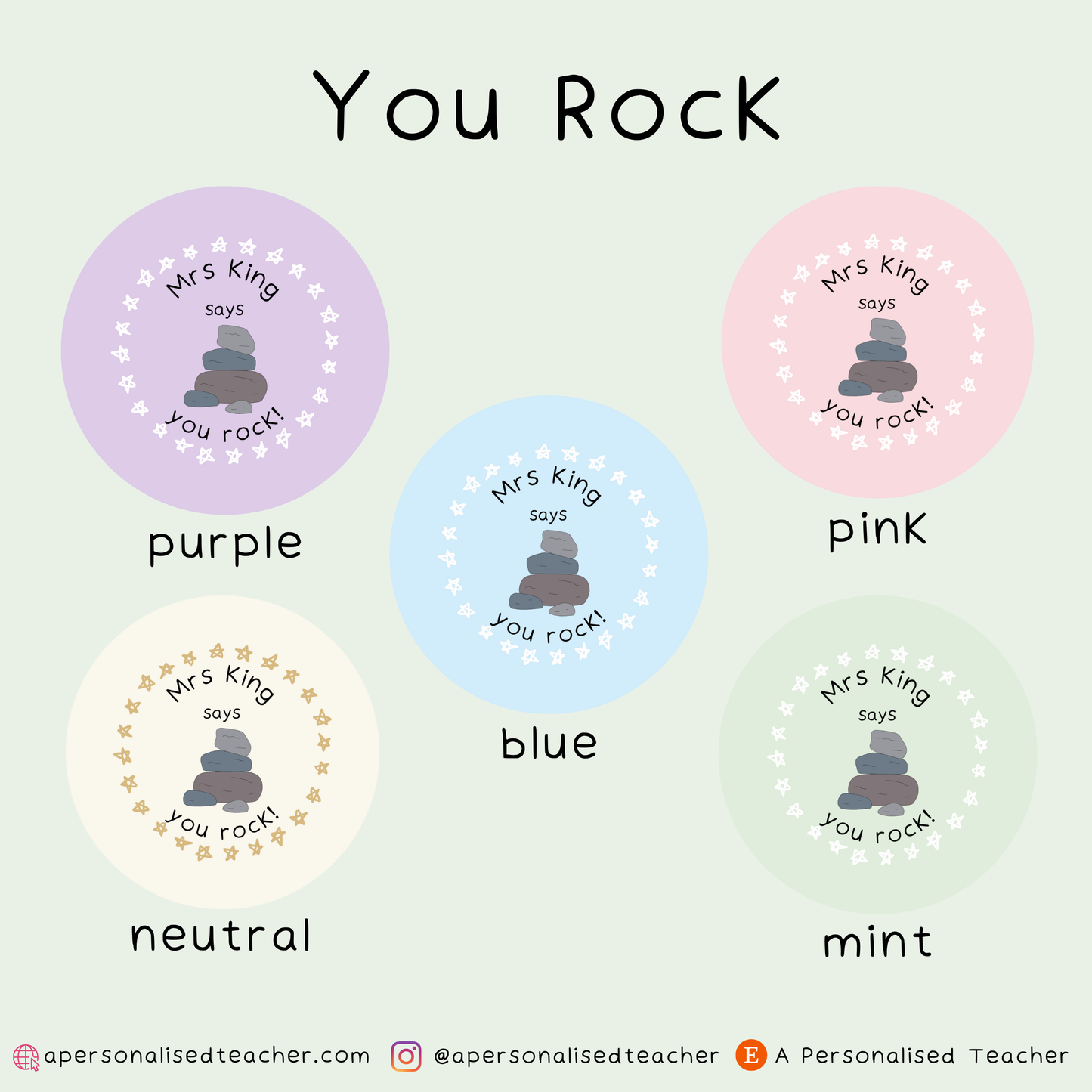 Personalised Punny Teacher Stickers