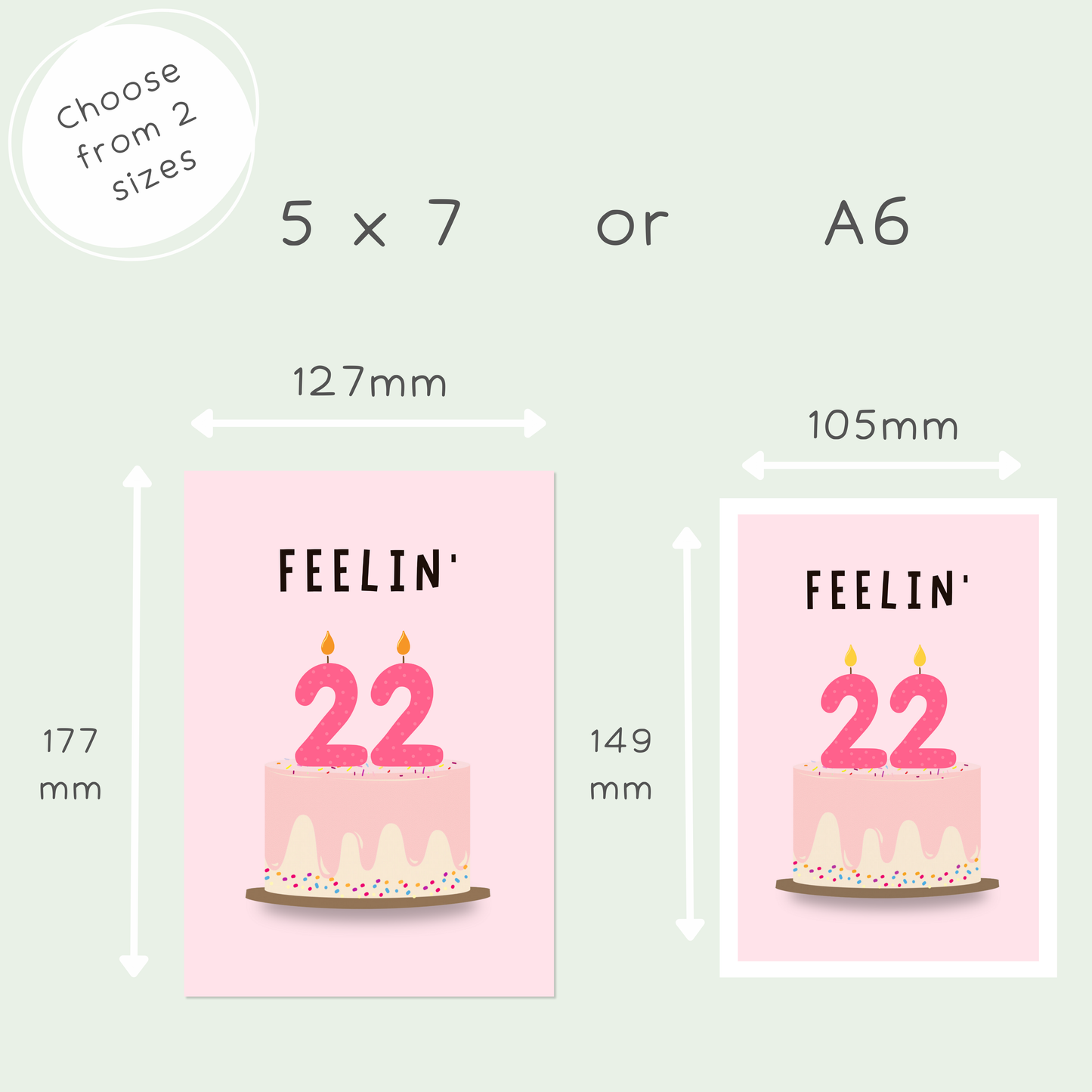 Feelin' 22 Taylor Swift Inspired Birthday Card