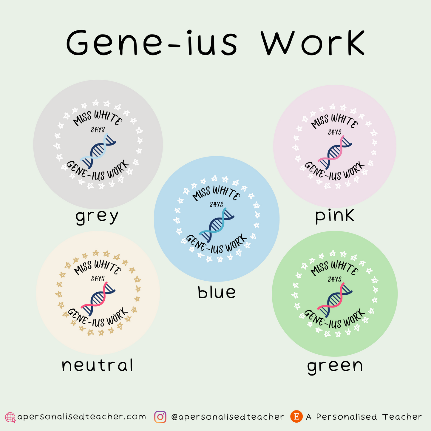 Personalised Biology Teacher Stickers