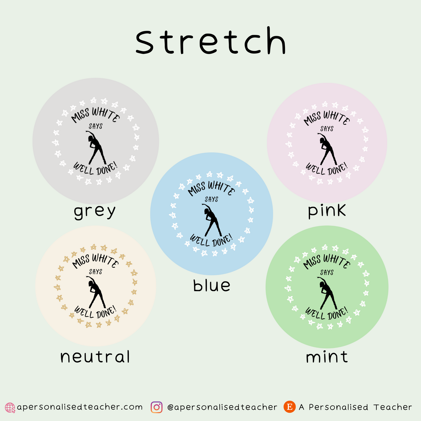 Personalised PE Teacher Stickers