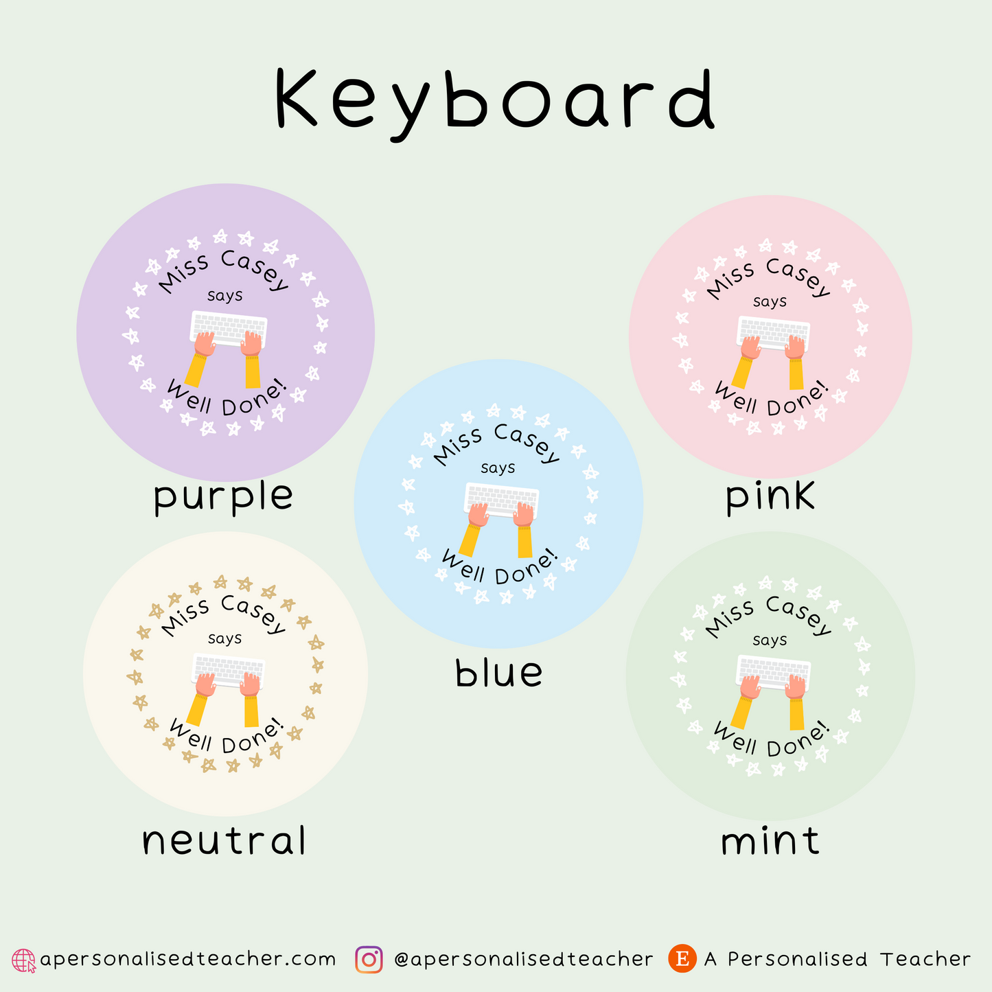 Personalised Computing Teacher Stickers