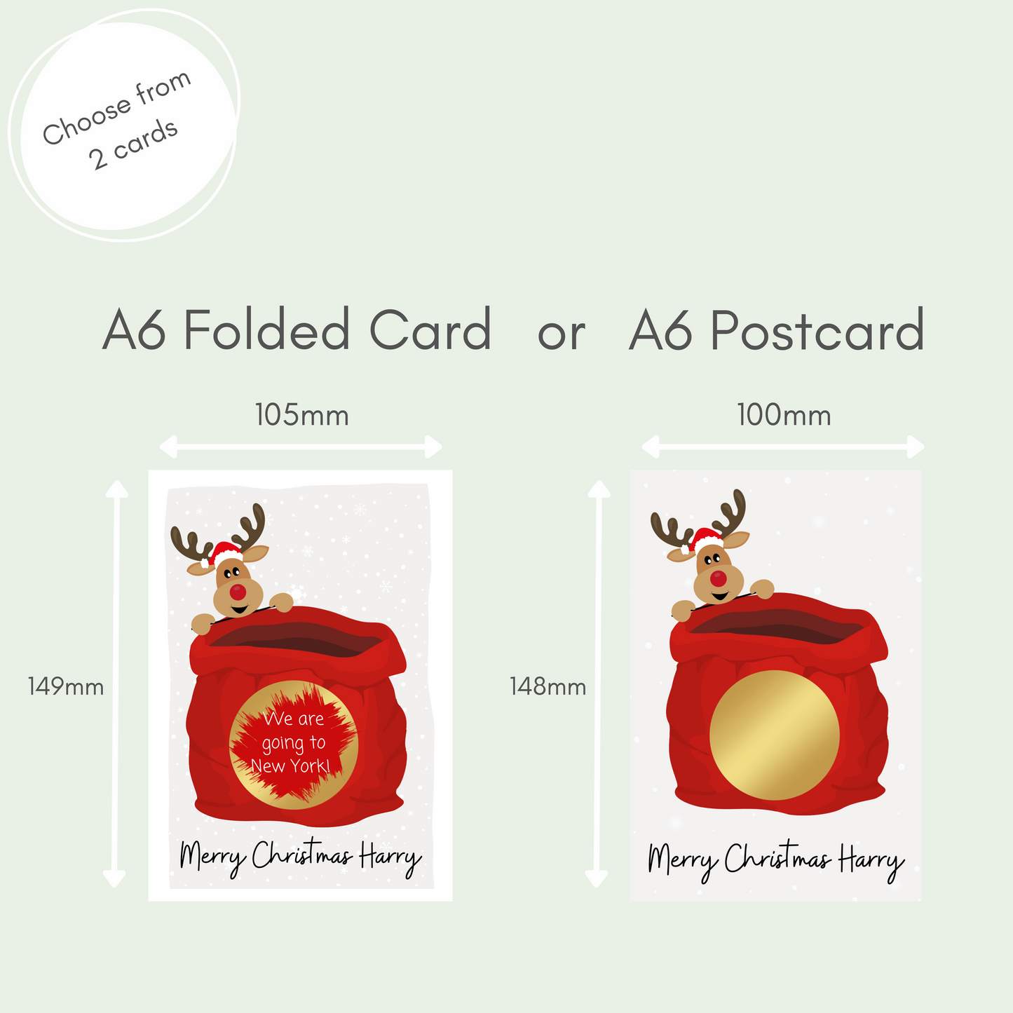 Reindeer & Sack Scratch to Reveal Christmas Card