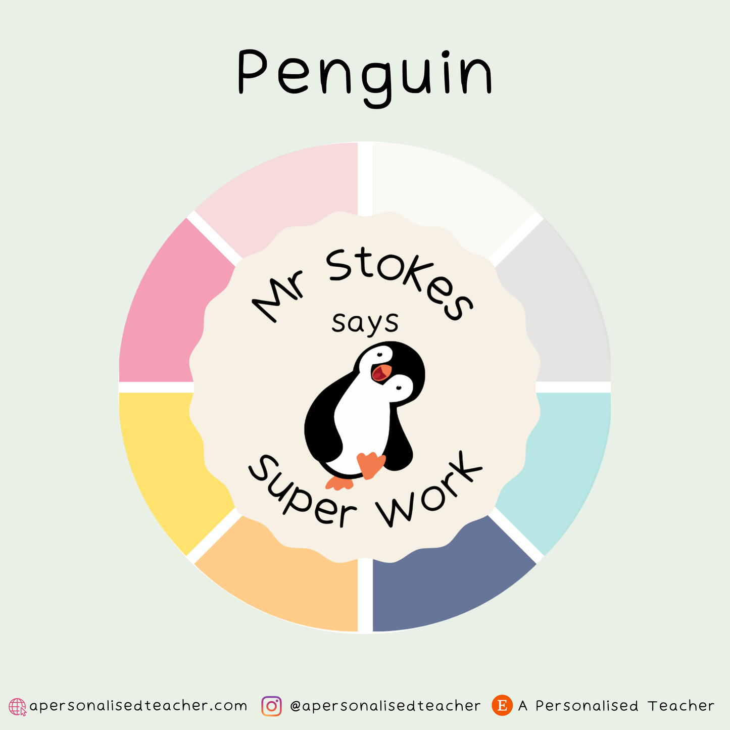 Personalised Rainbow Animal Teacher Stickers