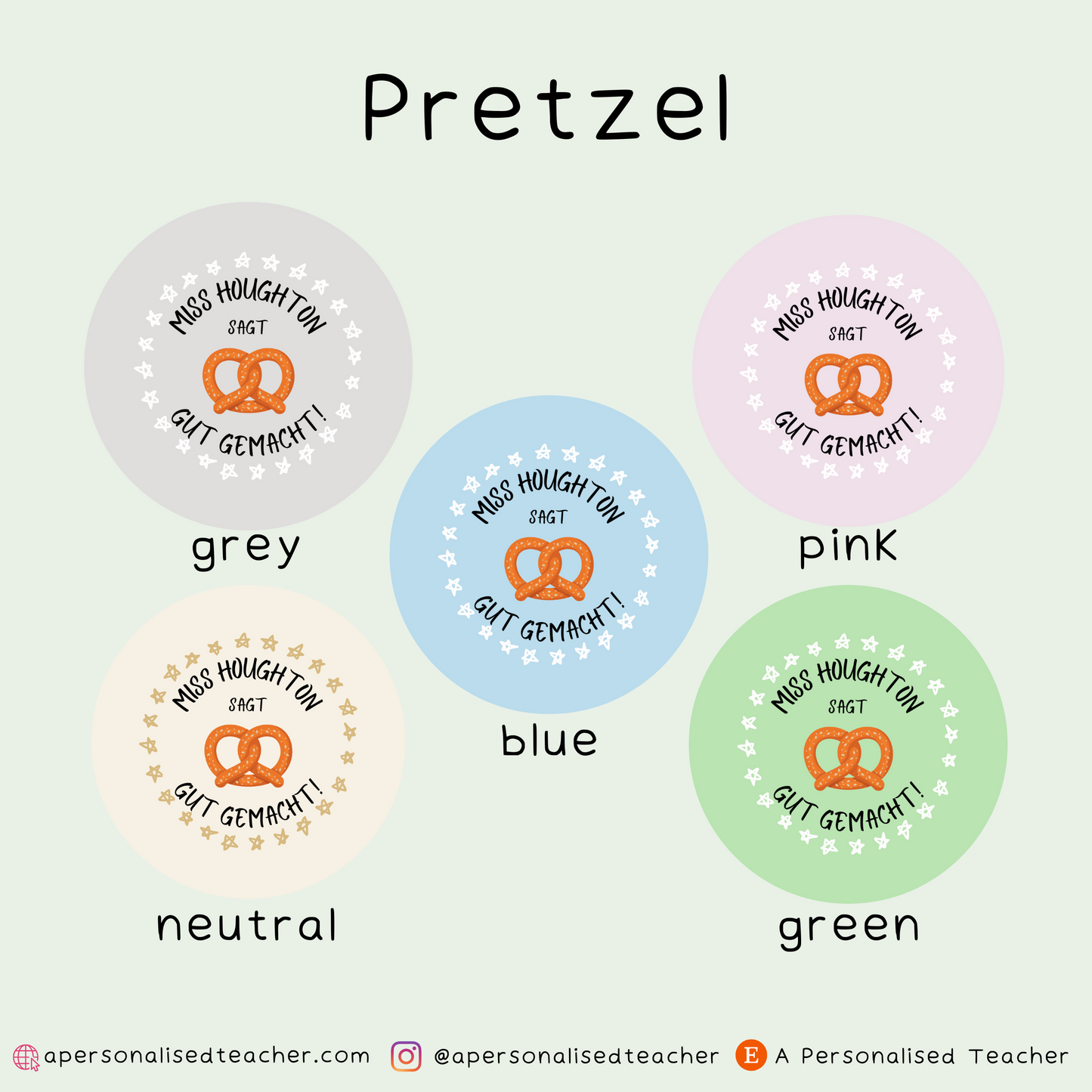 Personalised German Teacher Stickers