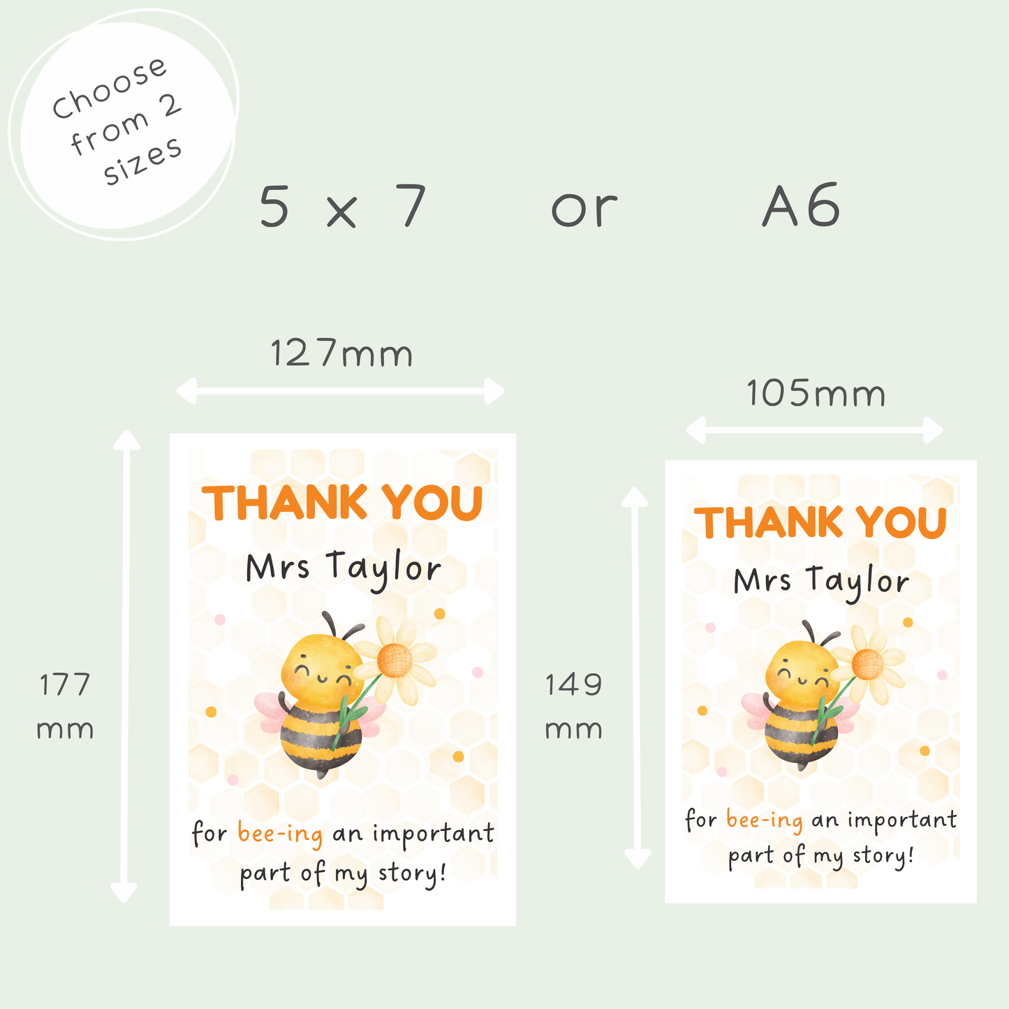 Personalised Thank You for Bee-ing Important Card