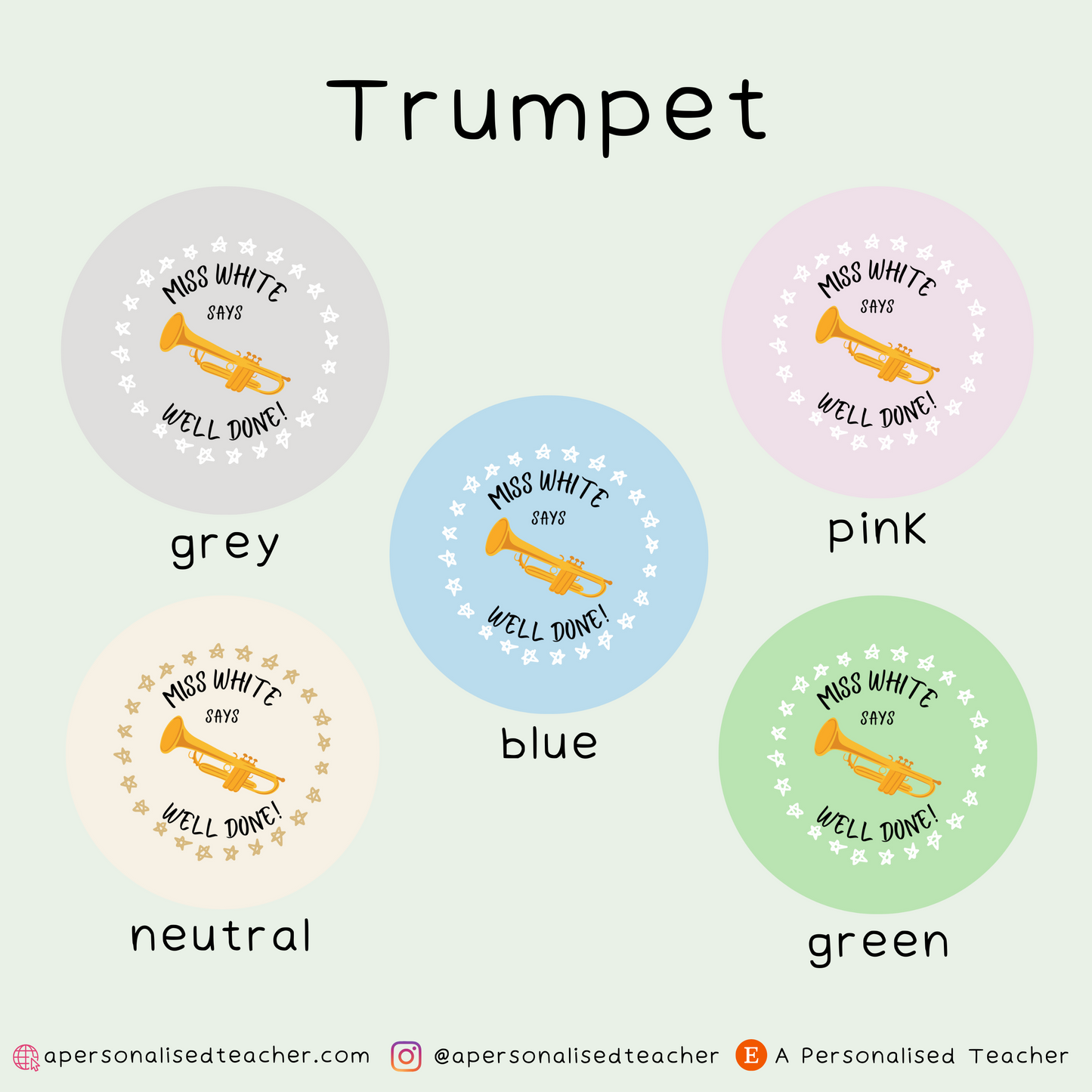 Personalised Music Teacher Stickers