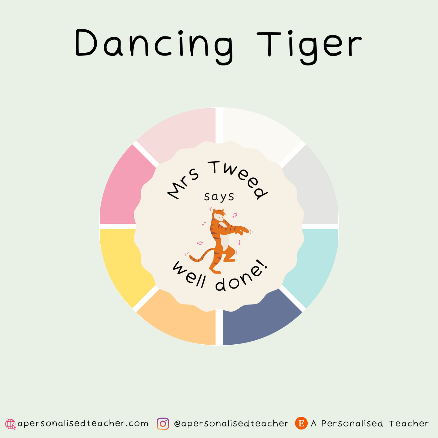 Personalised Dancing Animal Teacher Stickers