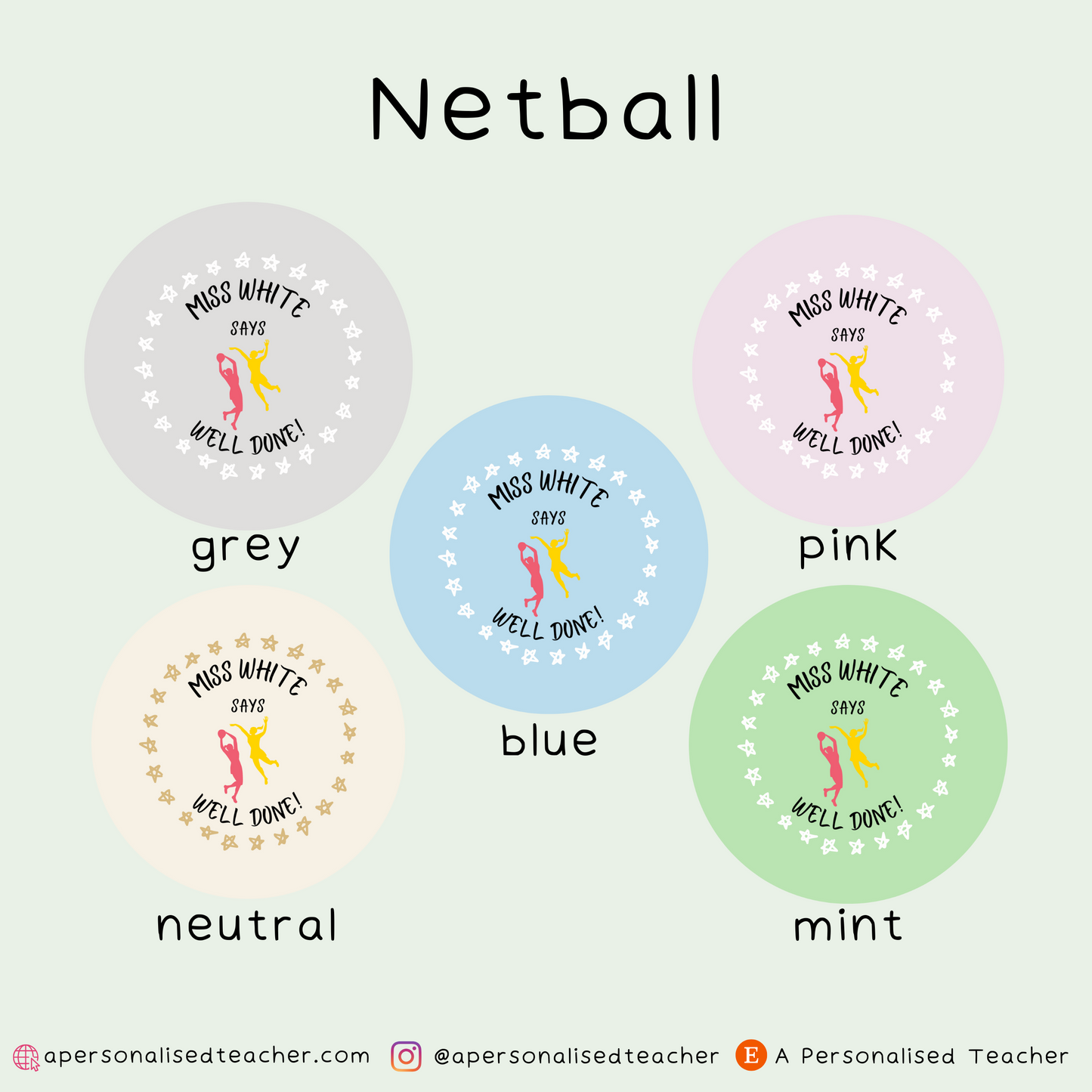 Personalised PE Teacher Stickers
